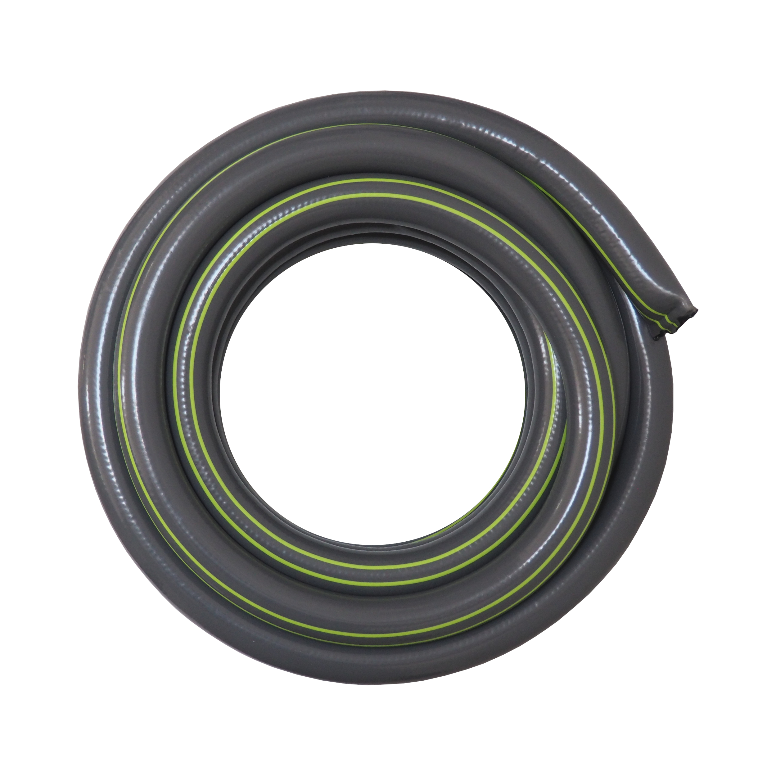 TOPTRADE zahradní hadice 1/2" 15 m, 4vrstvá PVC s PES výztuhou – šedo‑zelená