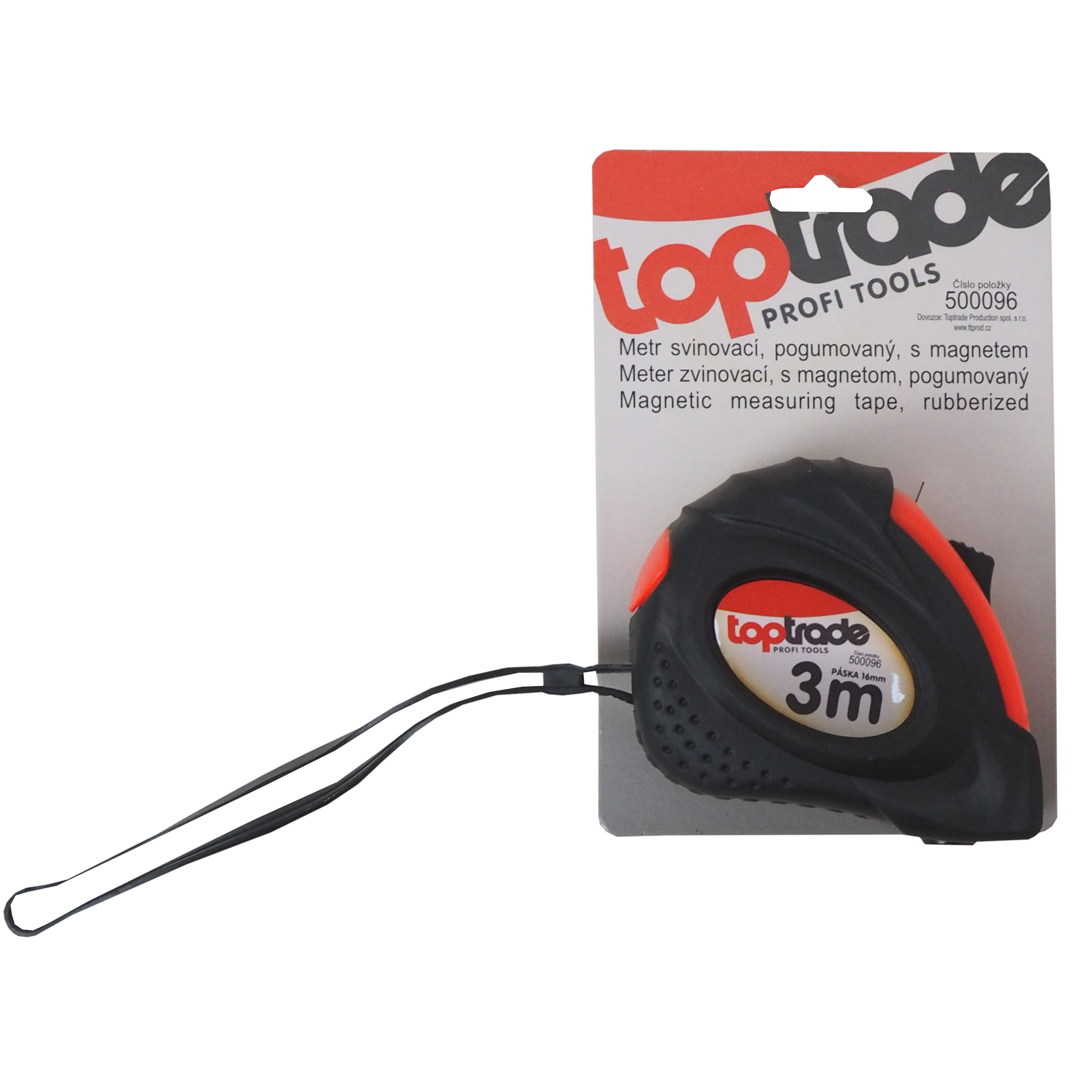 TOPTRADE svinovací metr s magnetem 3 m × 16 mm