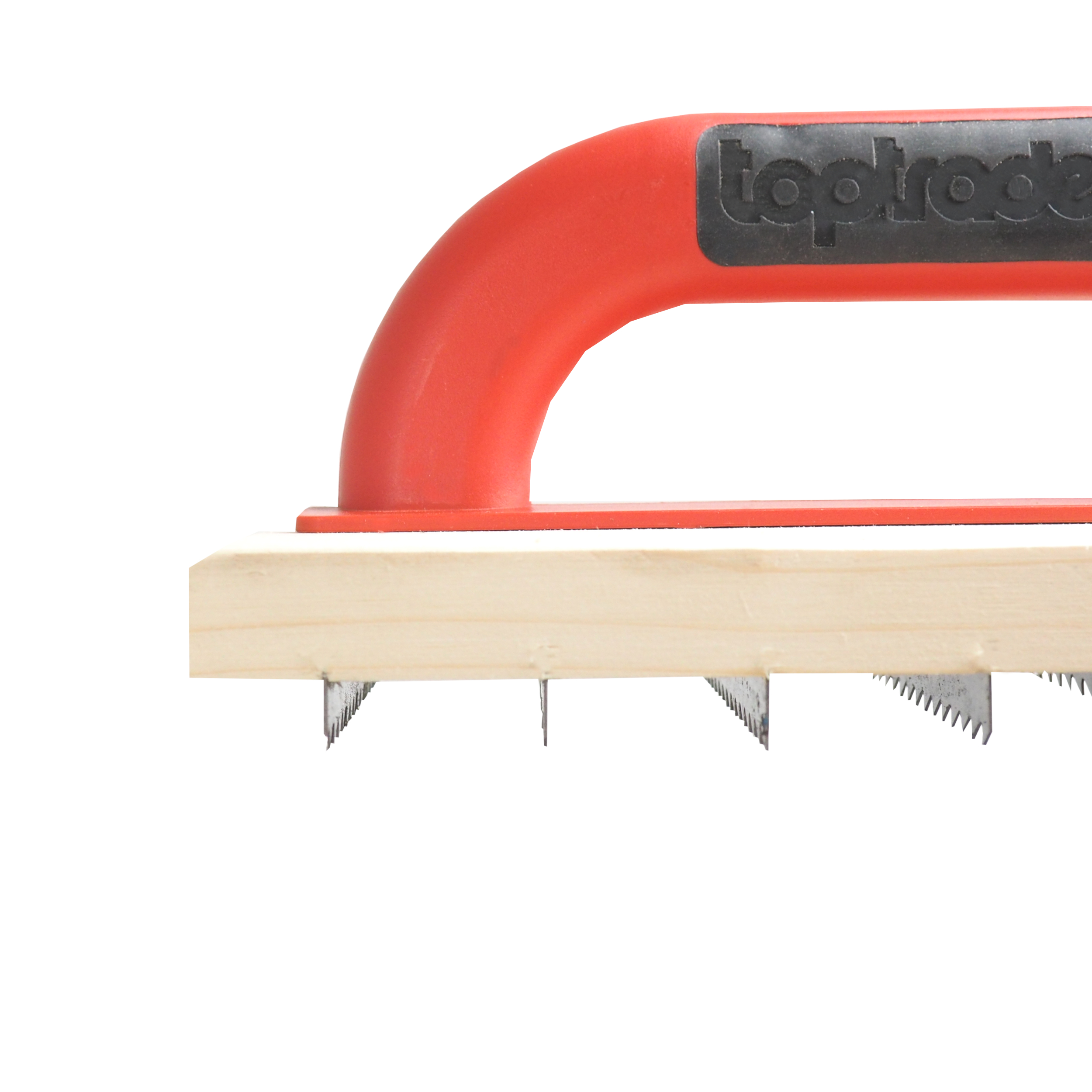 TOPTRADE škrabák dřevěný, hrubý zub PROFESSIONAL, 220 × 140 mm