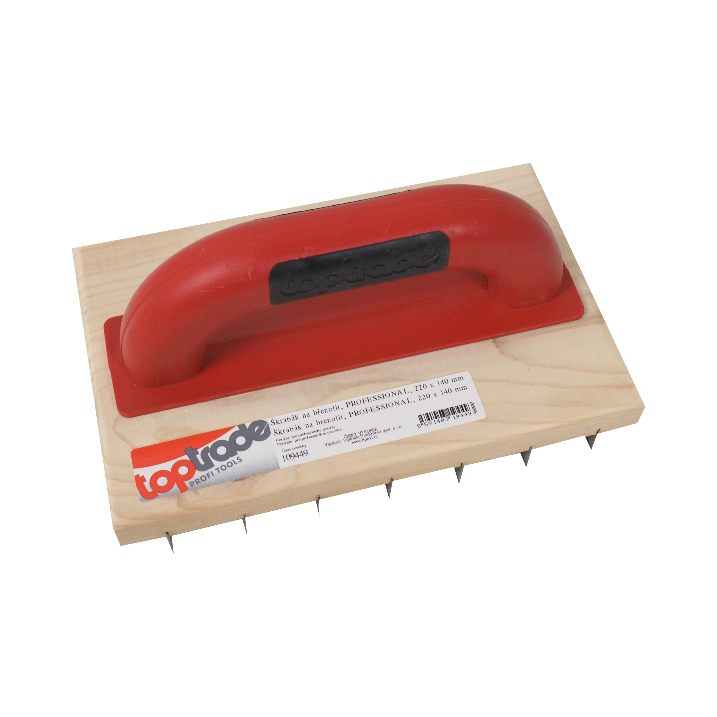 TOPTRADE škrabák na břizolit PROFESSIONAL 220 × 140 mm