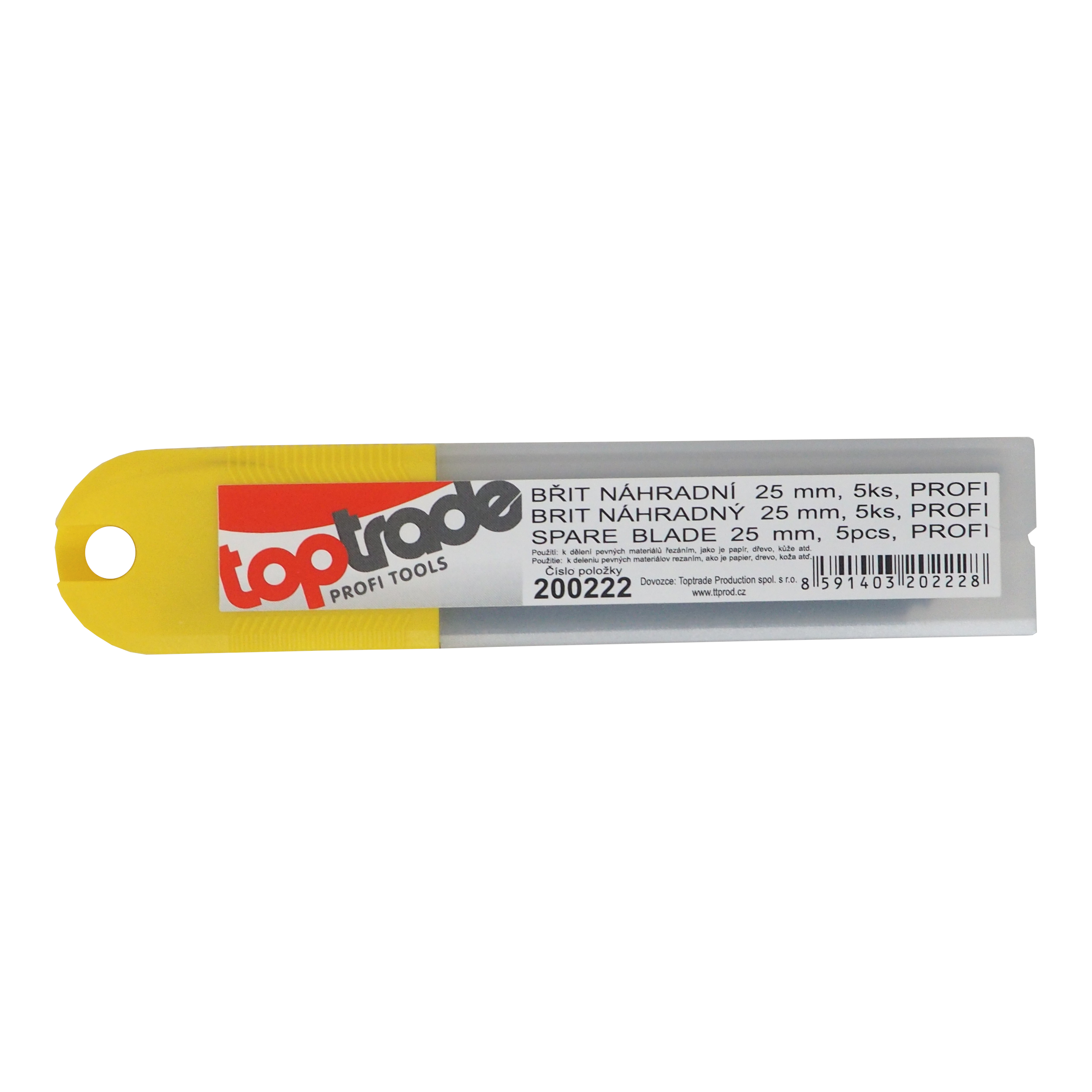 TOPTRADE náhradní břity 25 mm – sada 5 ks (profi)