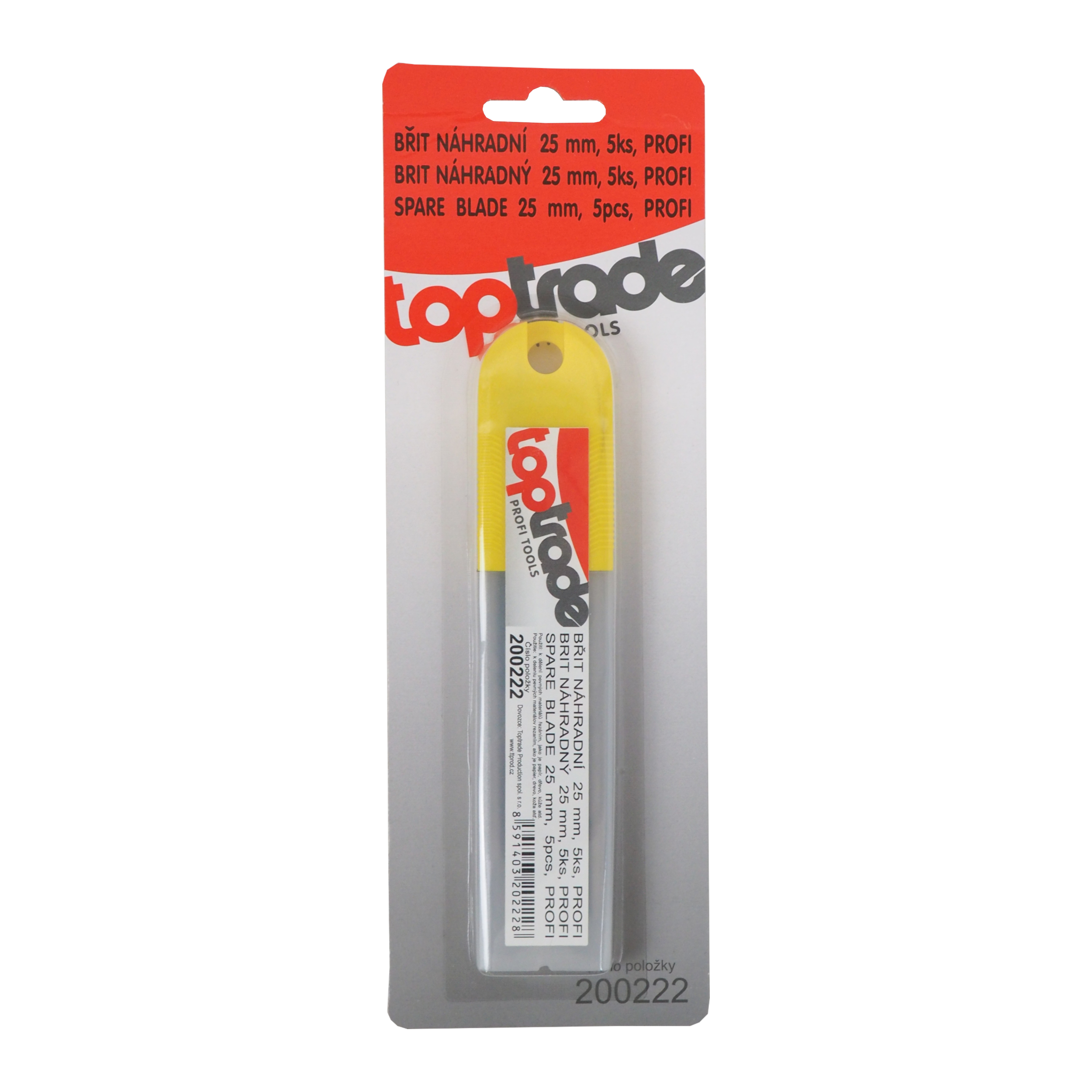 TOPTRADE náhradní břity 25 mm – sada 5 ks (profi)