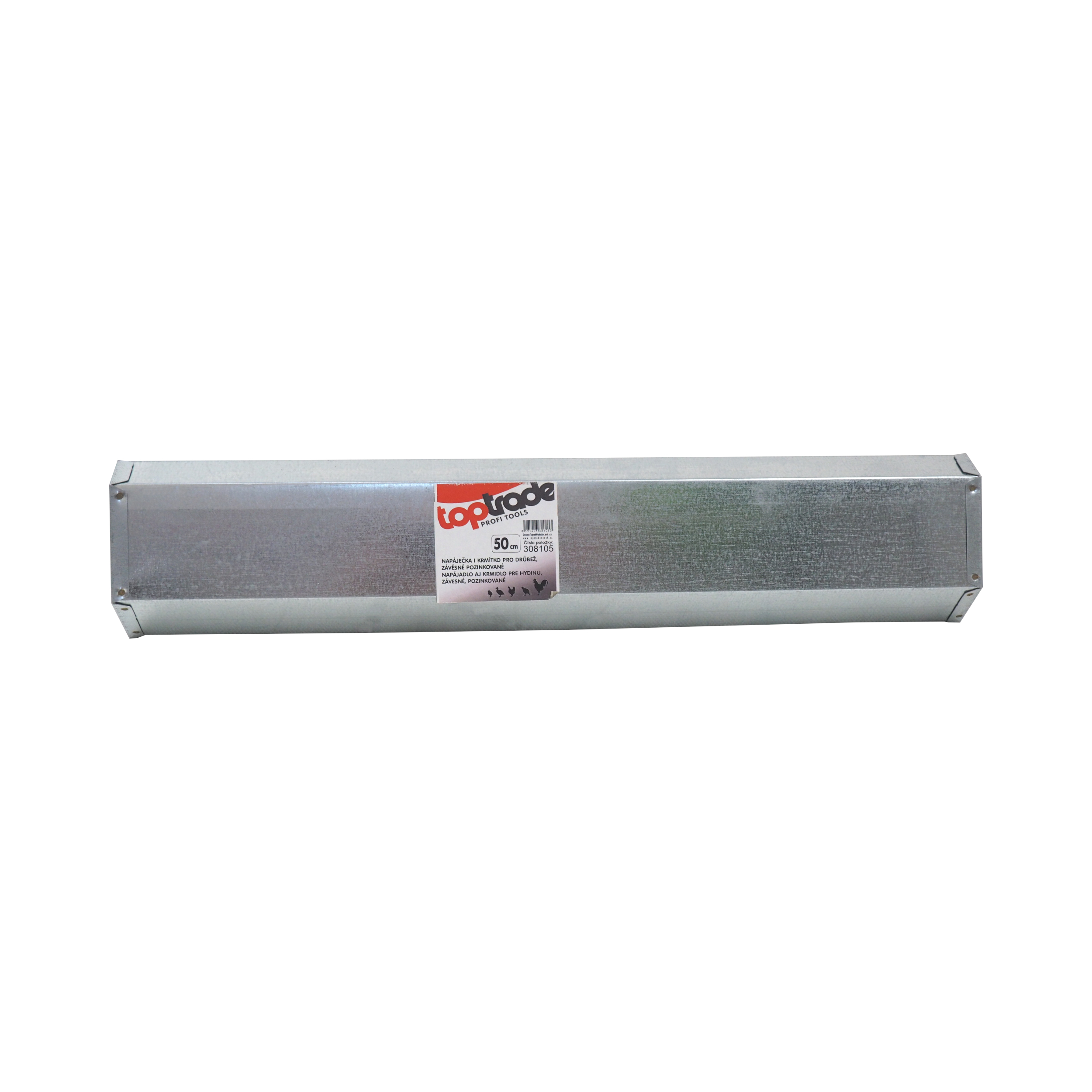 TOPTRADE závěsné krmítko a napáječka pro drůbež 500 mm, pozink