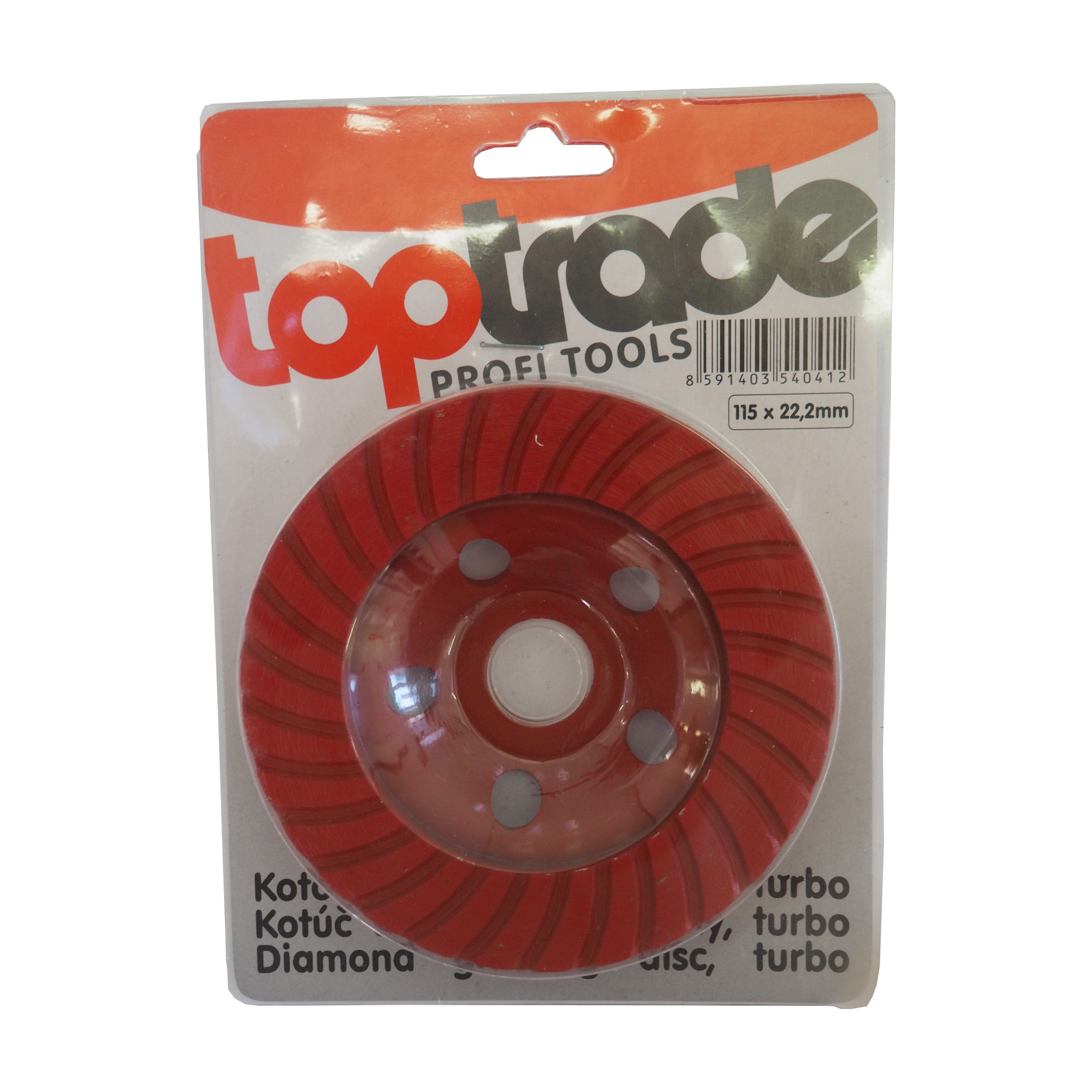 TOPTRADE diamantový brusný kotouč TURBO 125 × 22,2 mm