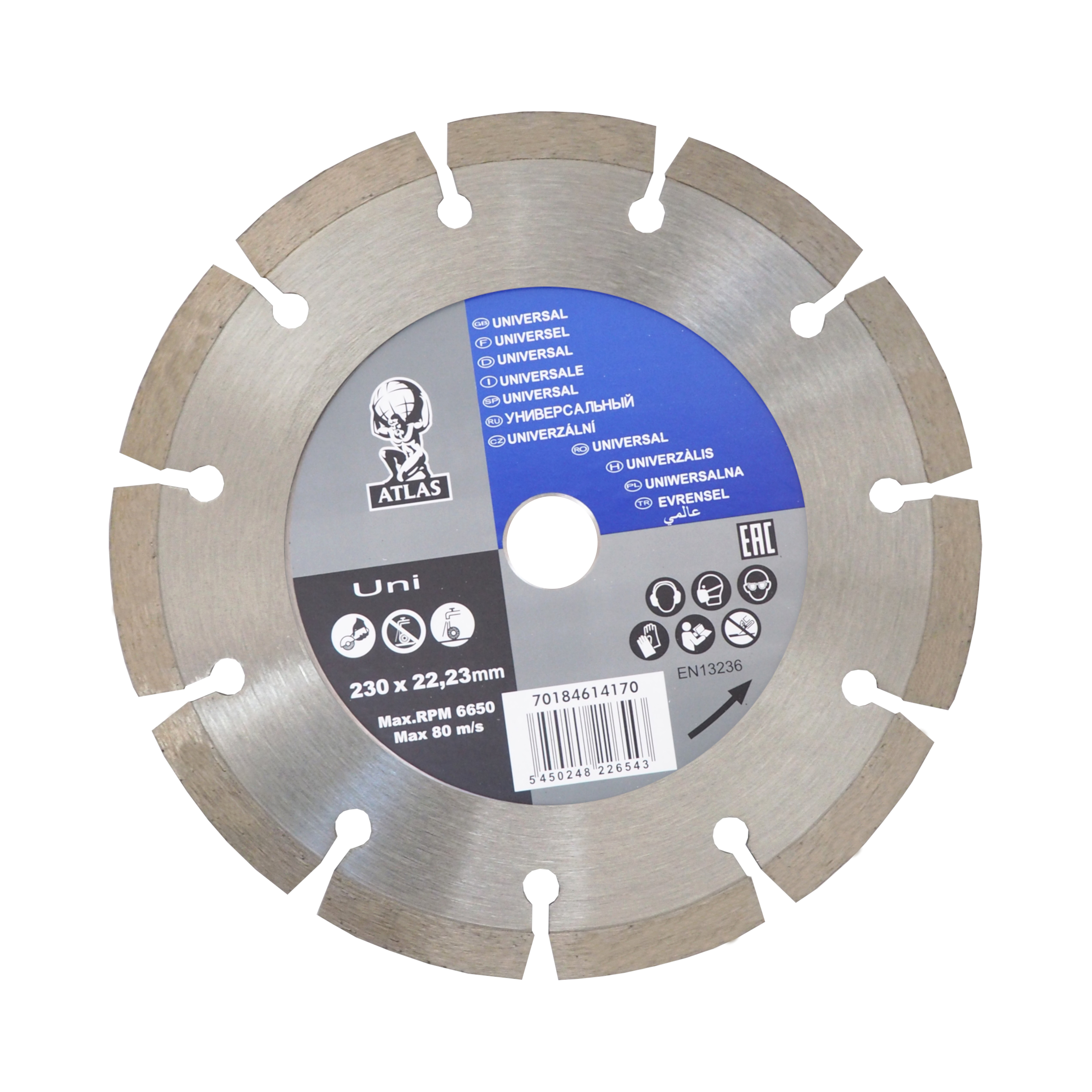 Diamantový kotouč Atlas Universal 230 × 22,23 × 2,6 mm