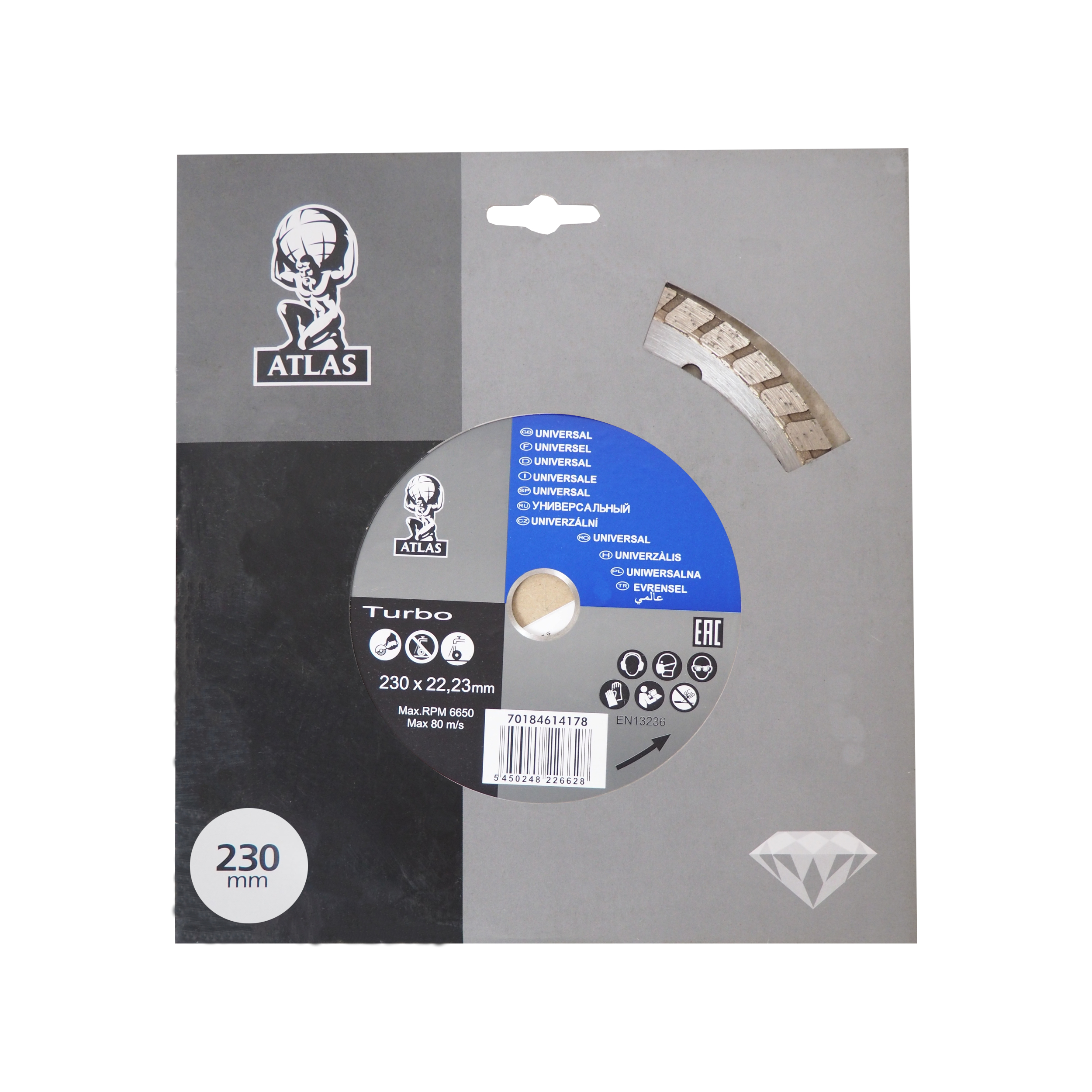 Diamantový kotouč Atlas Turbo 230 × 22,23 × 3,2 mm