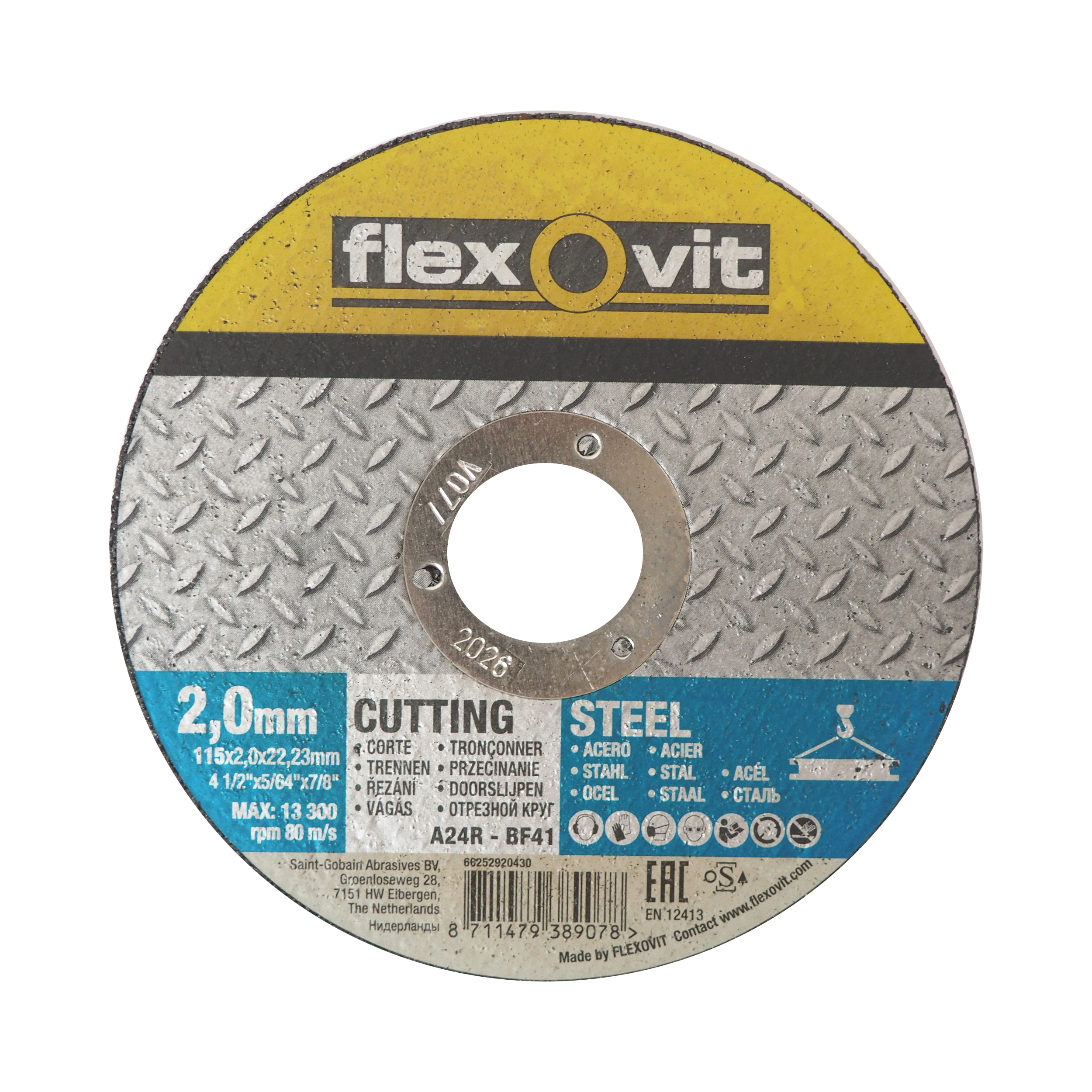 Flexovit řezný kotouč na kov 115 × 22,23 × 2 mm – profi