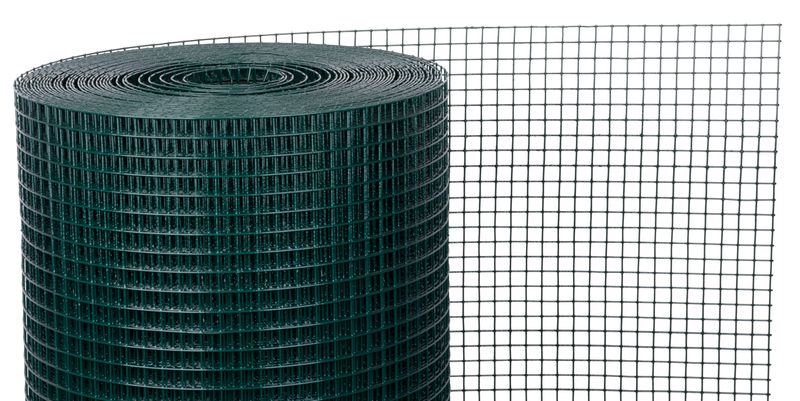 TOPTRADE svařovaná síť 13 mm, Ø 0,8 mm, 50 cm × 10 m – zelená