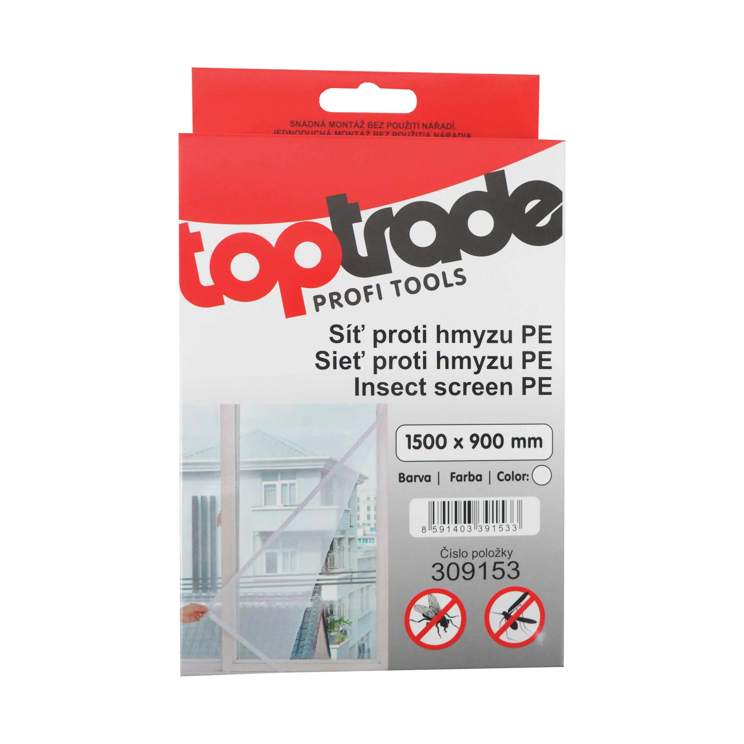 TOPTRADE okenní síť proti hmyzu PE 1500 × 900 mm