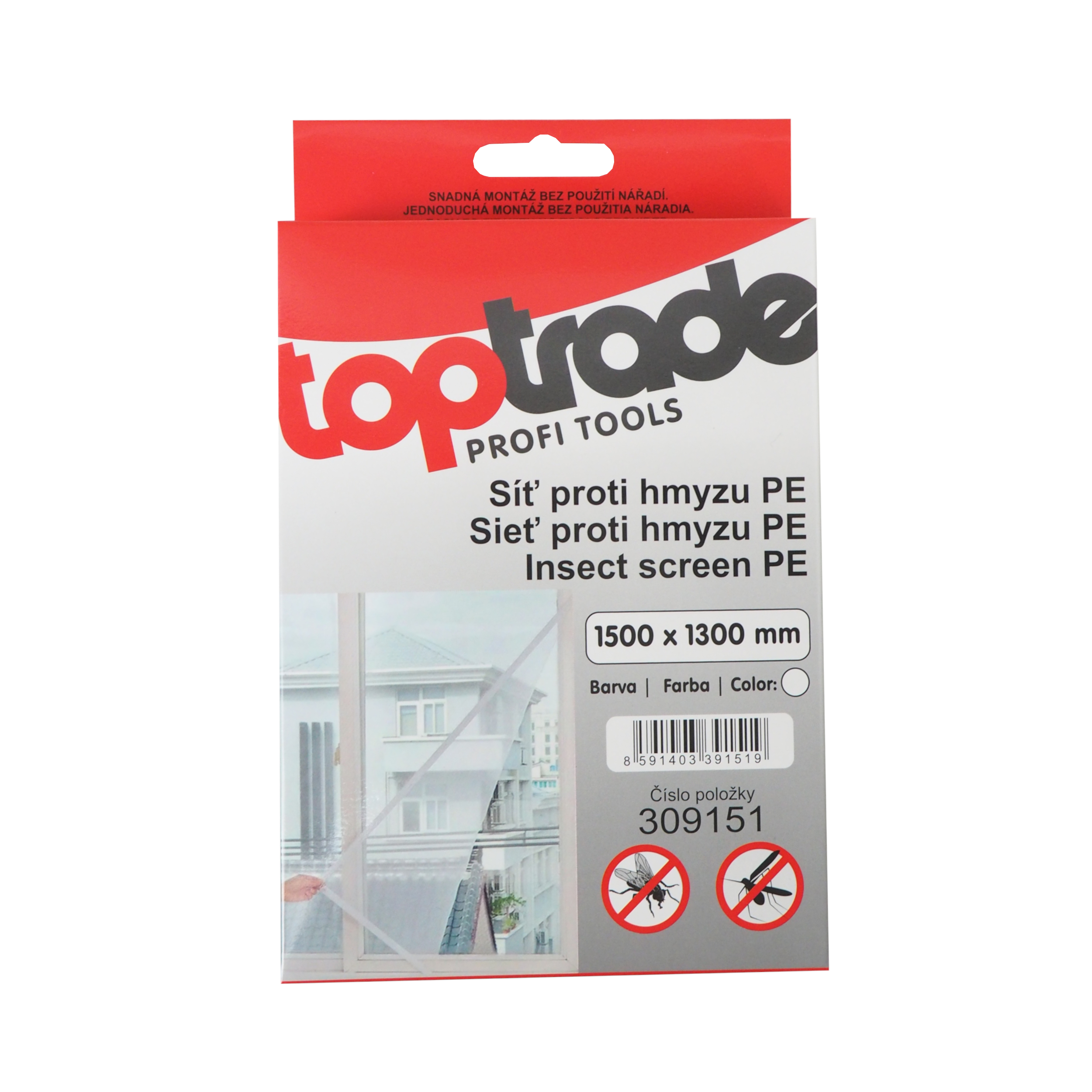 TOPTRADE síť proti hmyzu PE 1500 × 1300 mm
