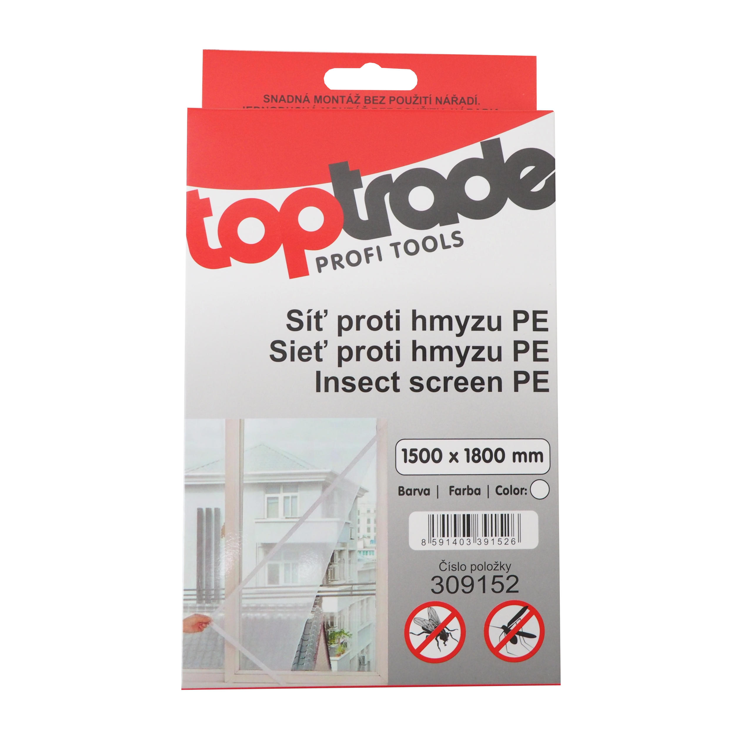 TOPTRADE síť proti hmyzu PE 1500 × 1800 mm