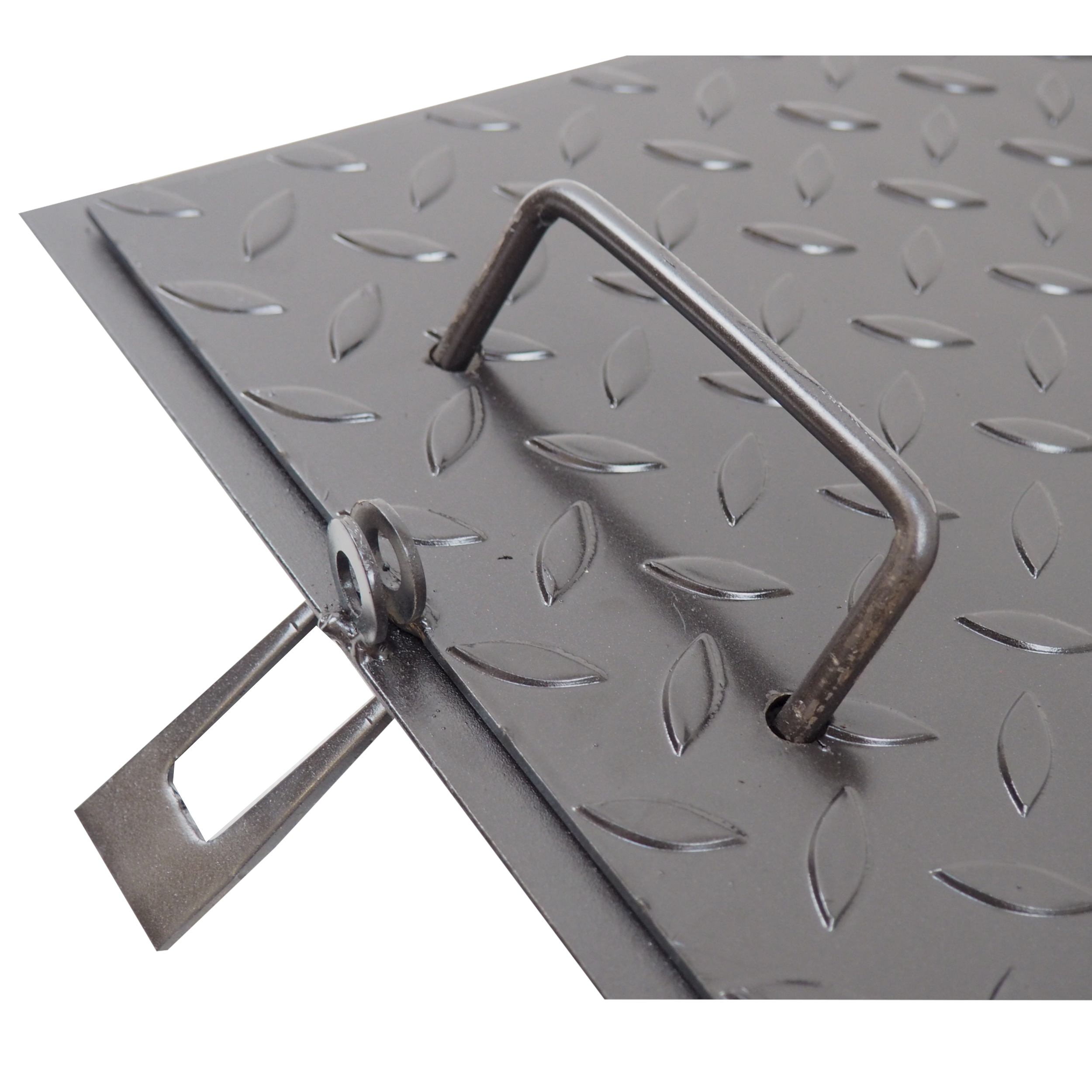 TOPTRADE poklop šachtový 300 × 300 mm, ocelový, černý