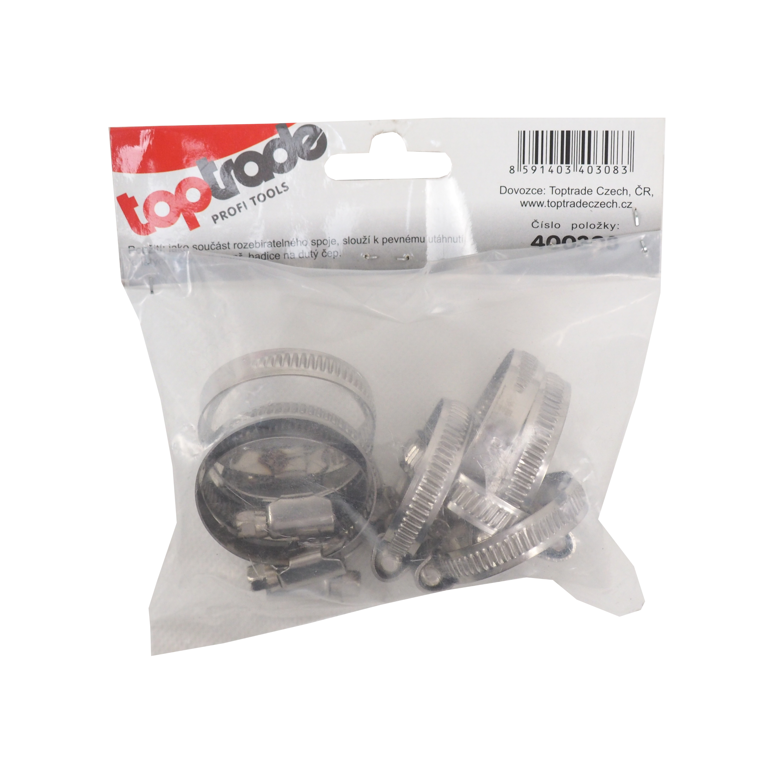 TOPTRADE nerezové hadicové spony 25–40 mm, sada 10 ks