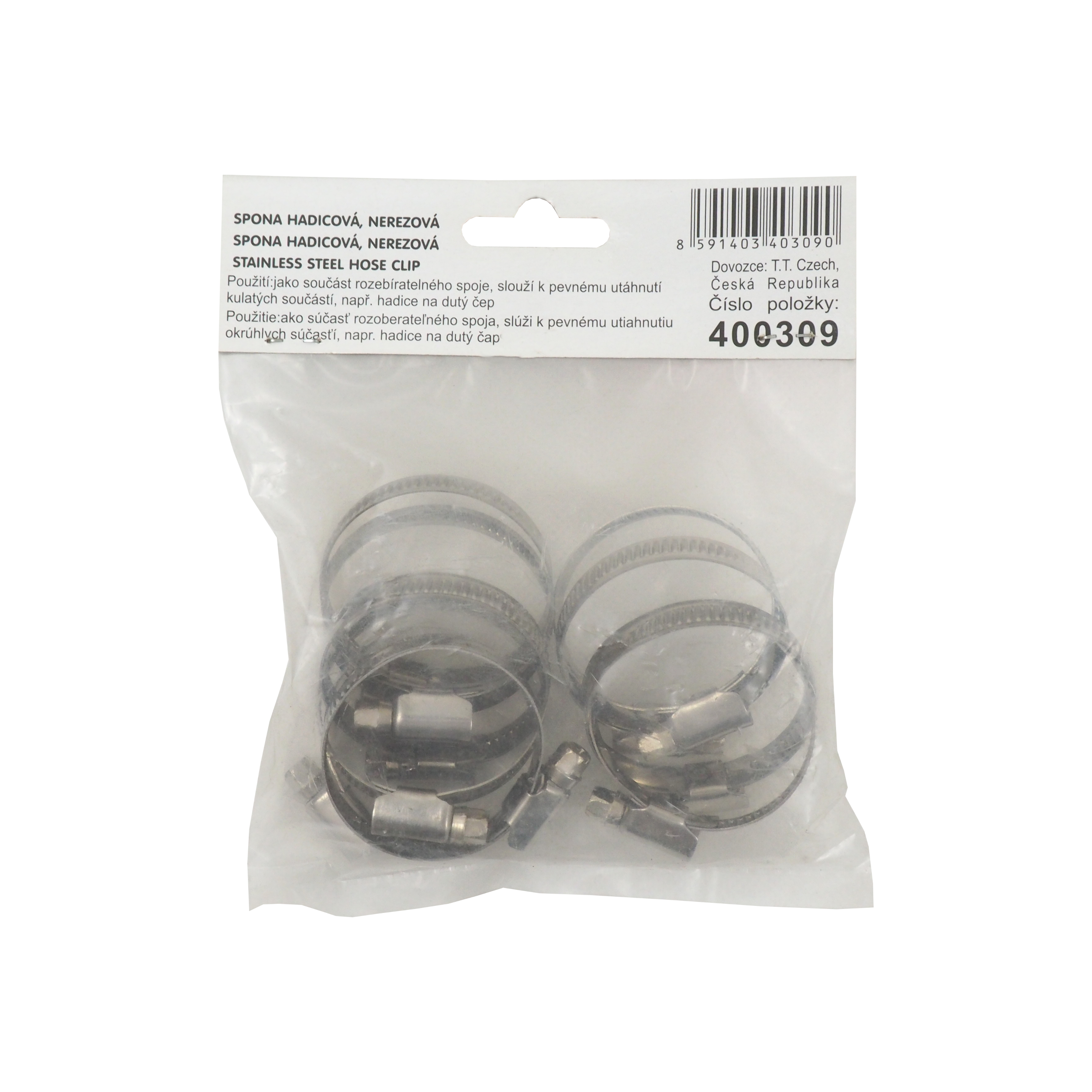 TOPTRADE nerezové hadicové spony 30–45 mm, sada 10 ks