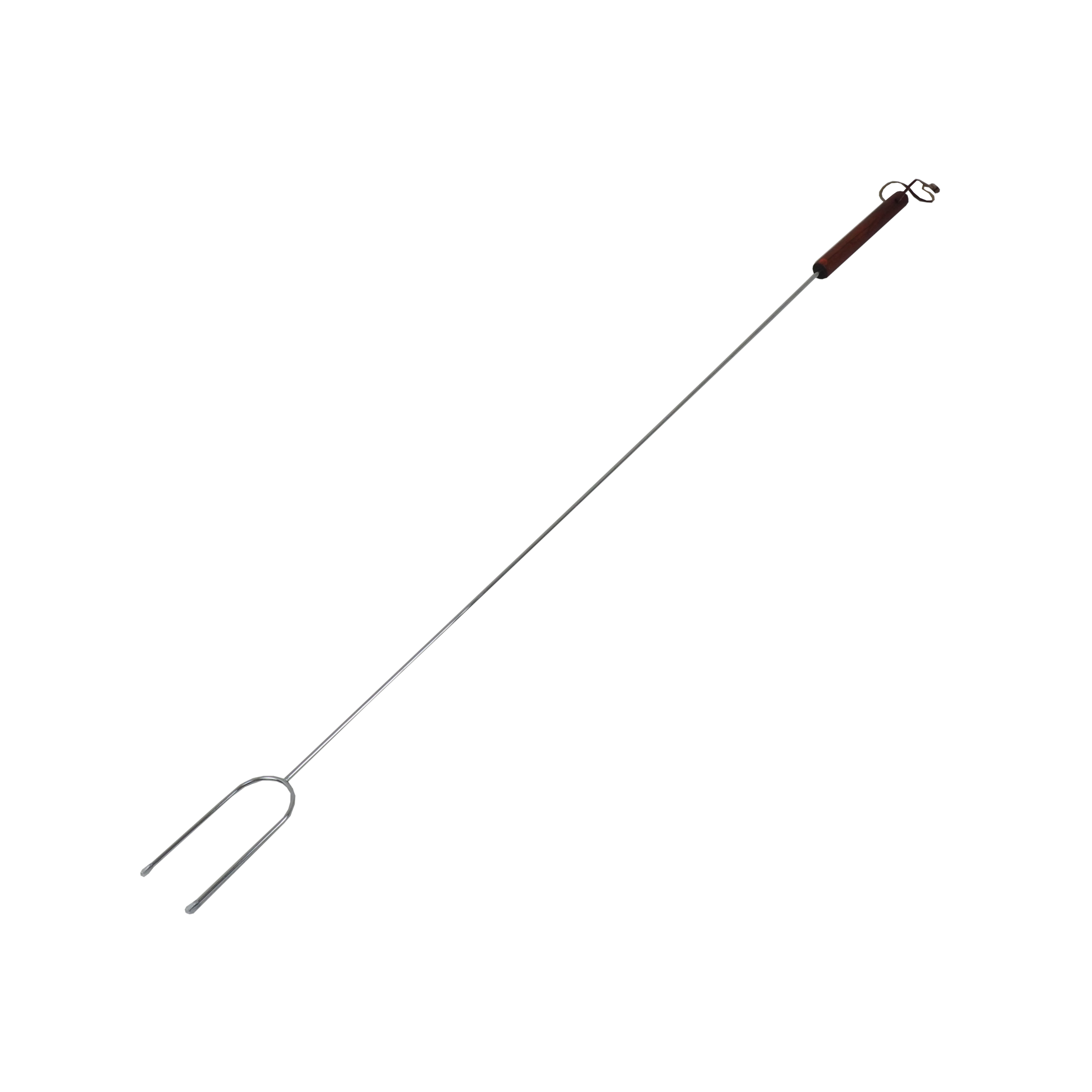 TOPTRADE opékací vidlice 105 cm (4 ks) – chrom, dřevěná rukojeť