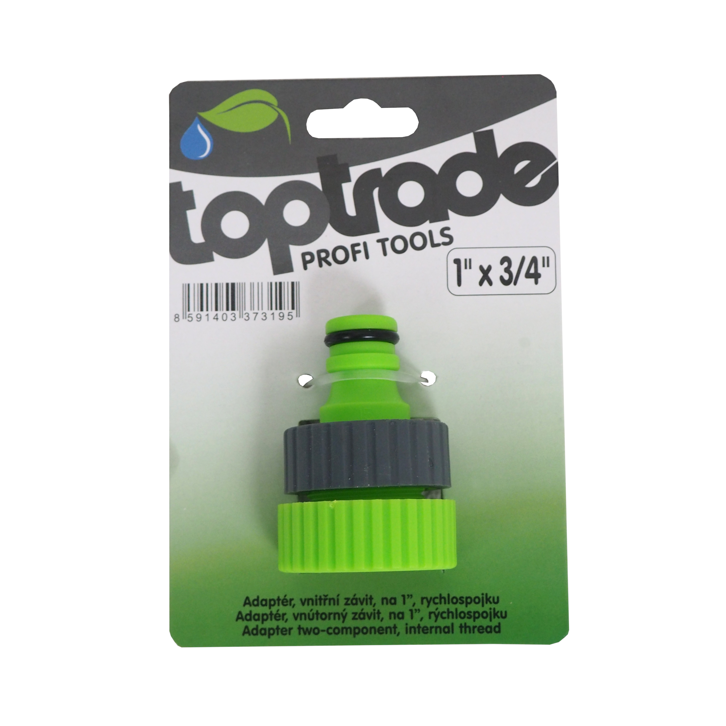 TOPTRADE adaptér, vnitřní závit 1", rychlospojka 3/4" x 1", dvousložkový