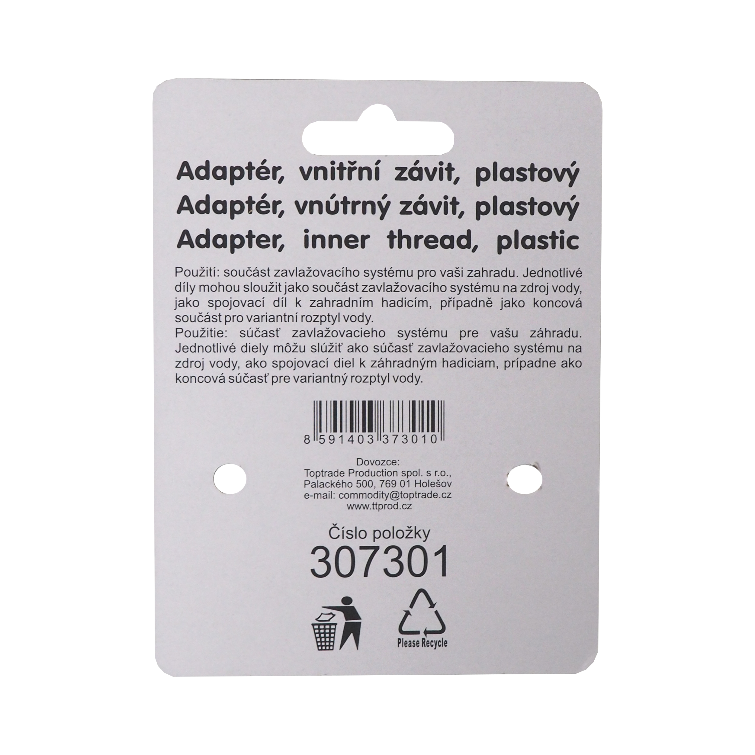 TOPTRADE zahradní adaptér – vnitřní závit 1/2″