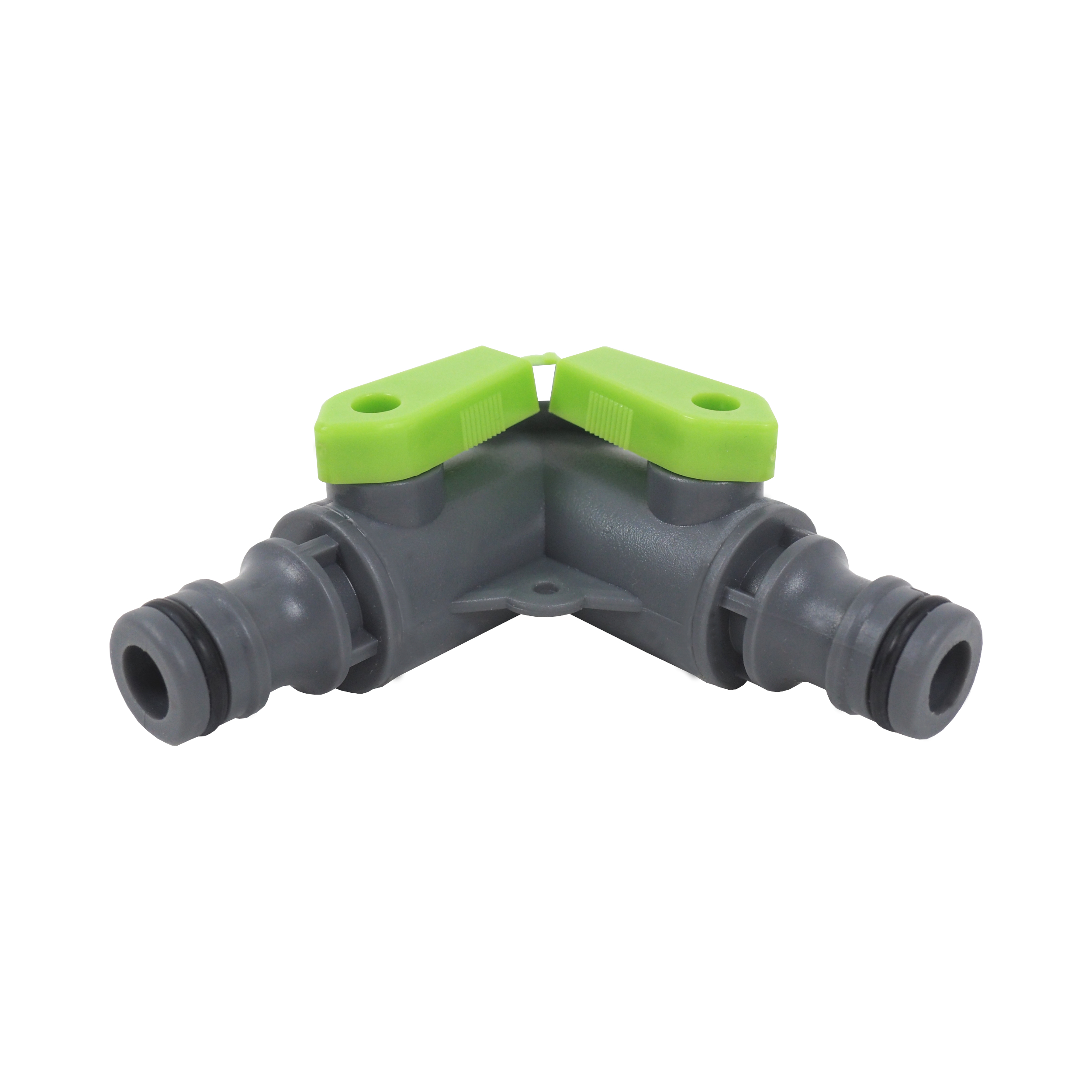TOPTRADE rozdvojka s ventily 3/4" na 2 rychlospojky