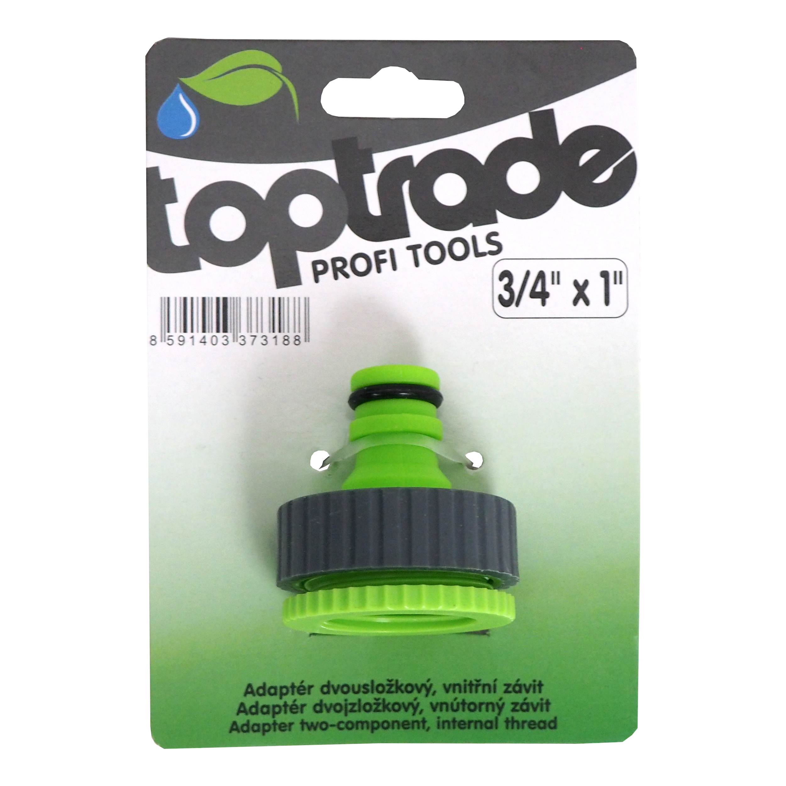TOPTRADE adaptér, vnitřní závit 3/4" × 1", dvousložkový