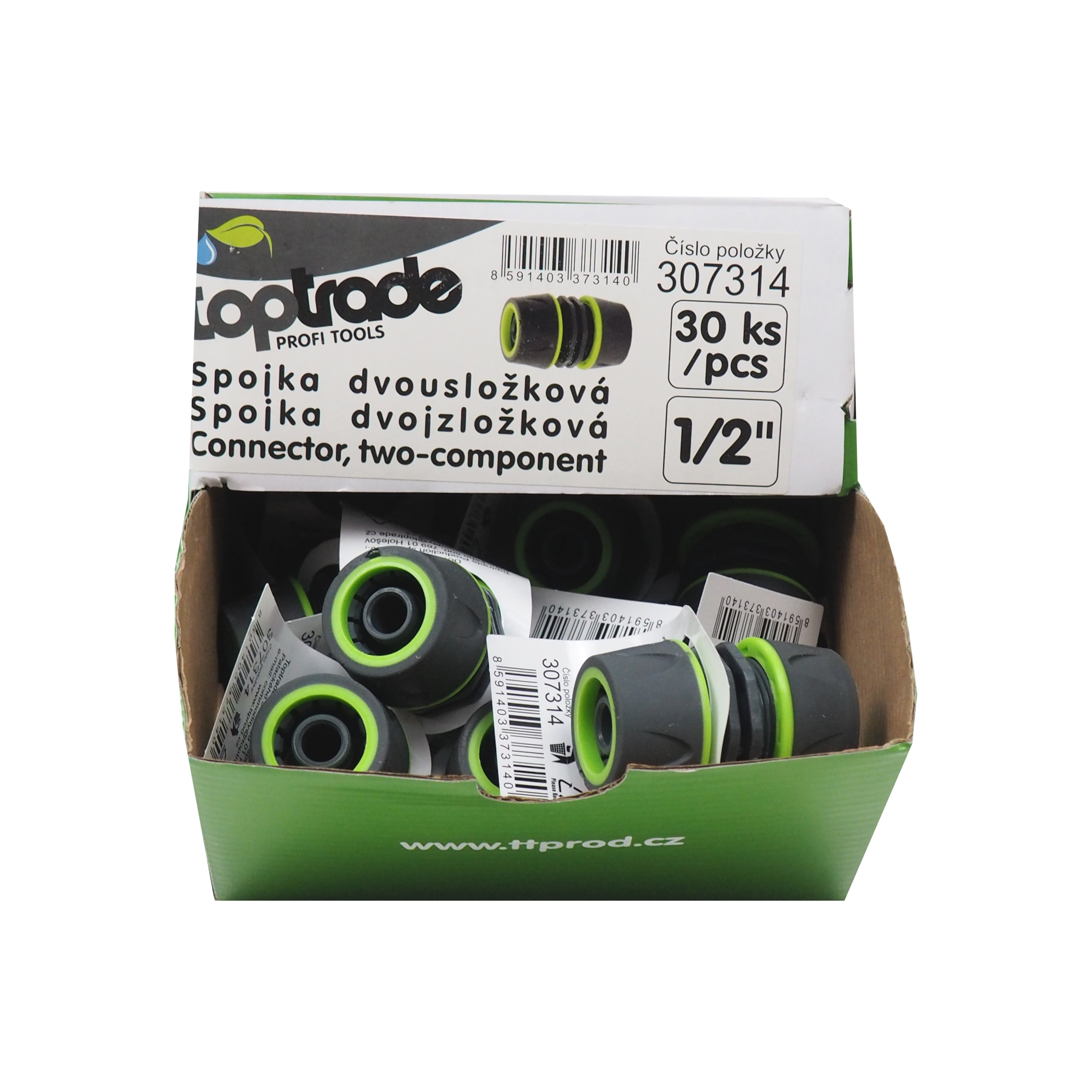 TOPTRADE spojka 1/2'', dvousložková – sada 30 ks
