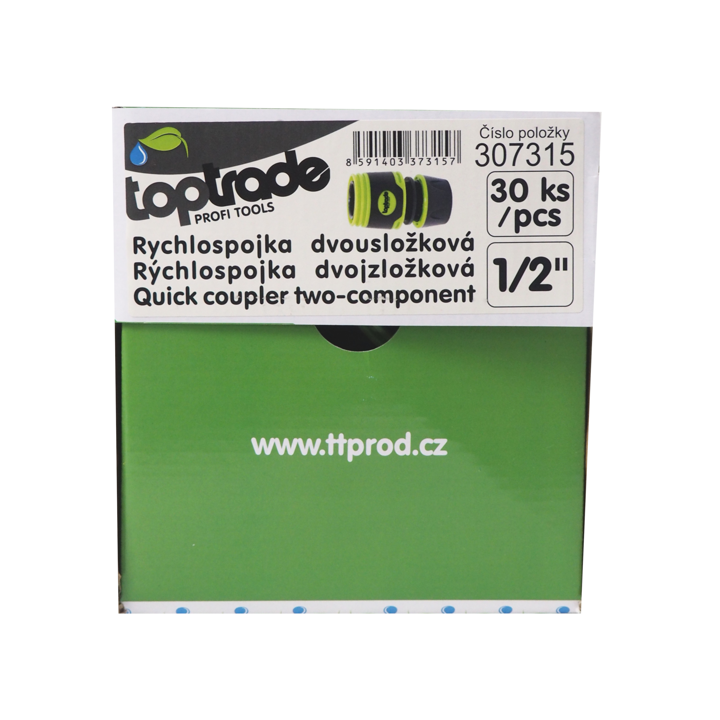 TOPTRADE rychlospojka dvousložková 1/2", sada 30 ks