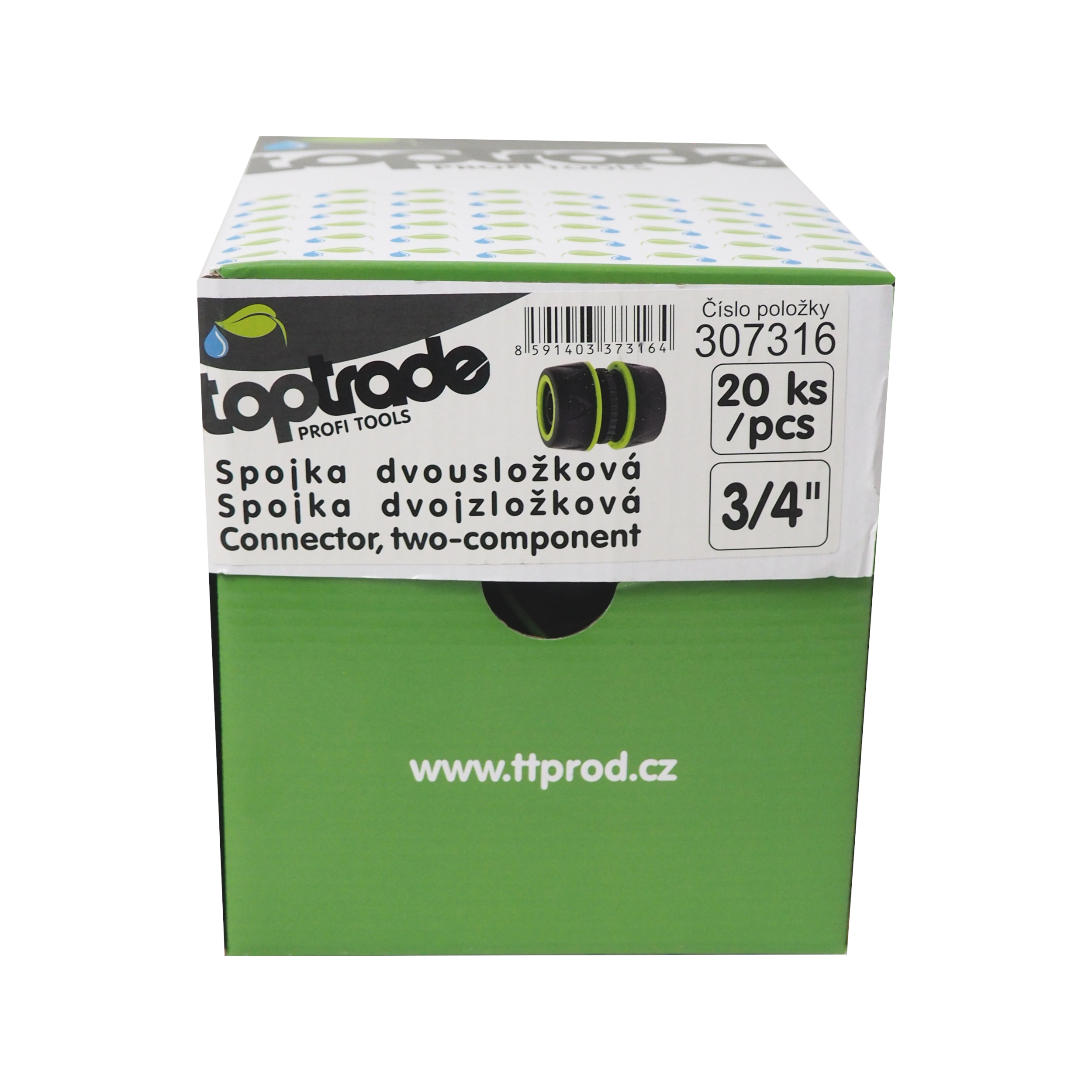 TOPTRADE spojka dvousložková 3/4", sada 20 ks
