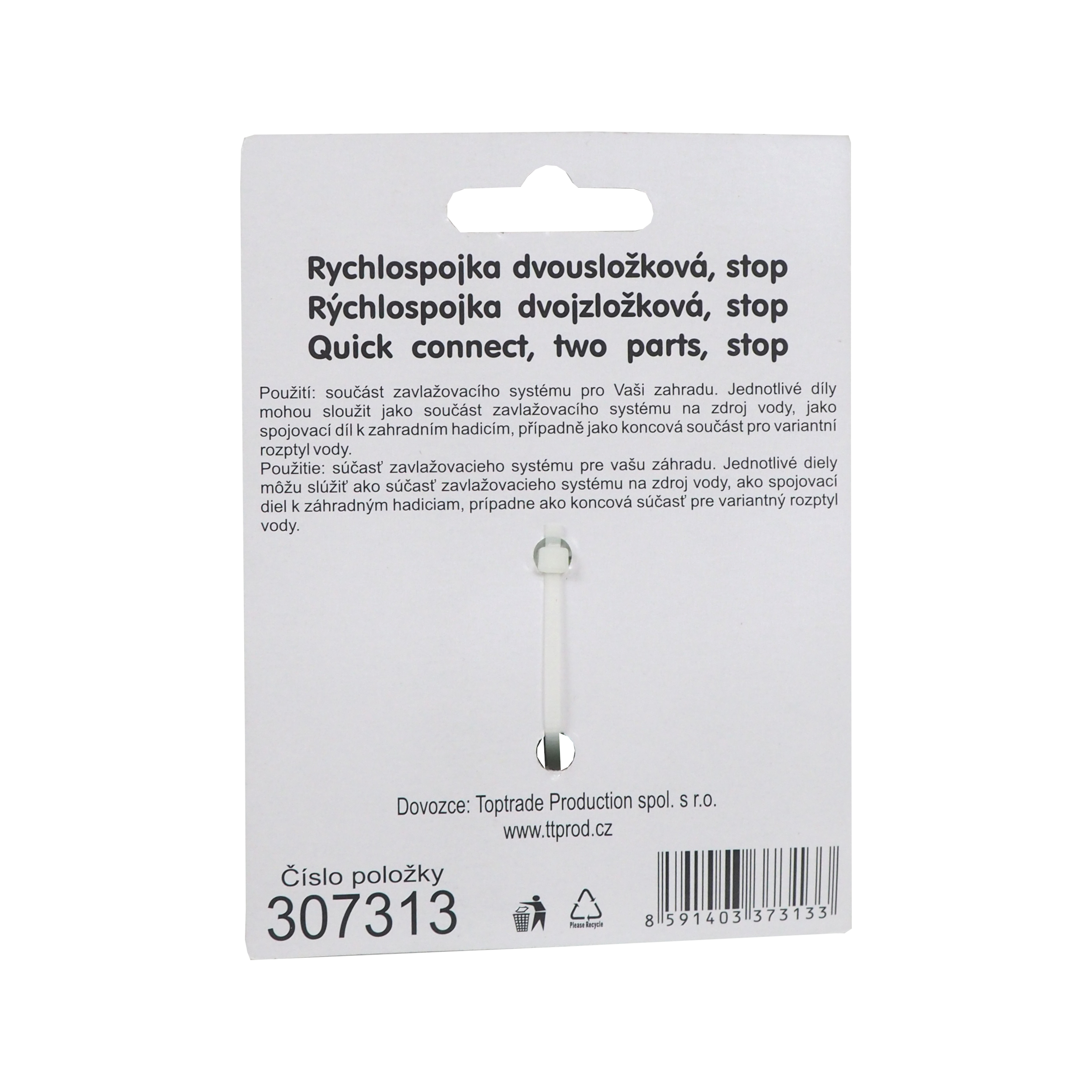 TOPTRADE rychlospojka dvousložková STOP 3/4" (19 mm)