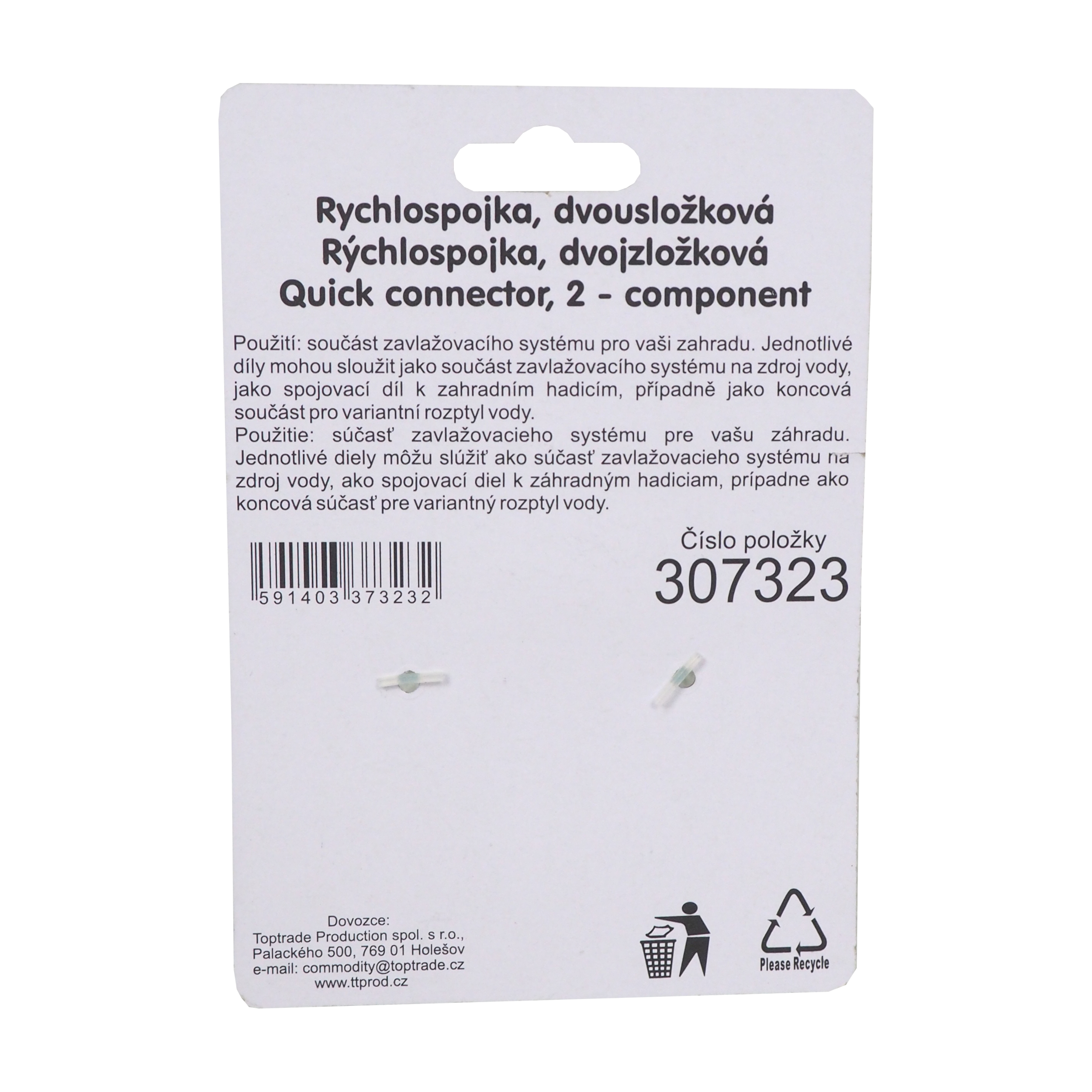 TOPTRADE rychlospojka dvousložková 1” pro hadici 25 mm