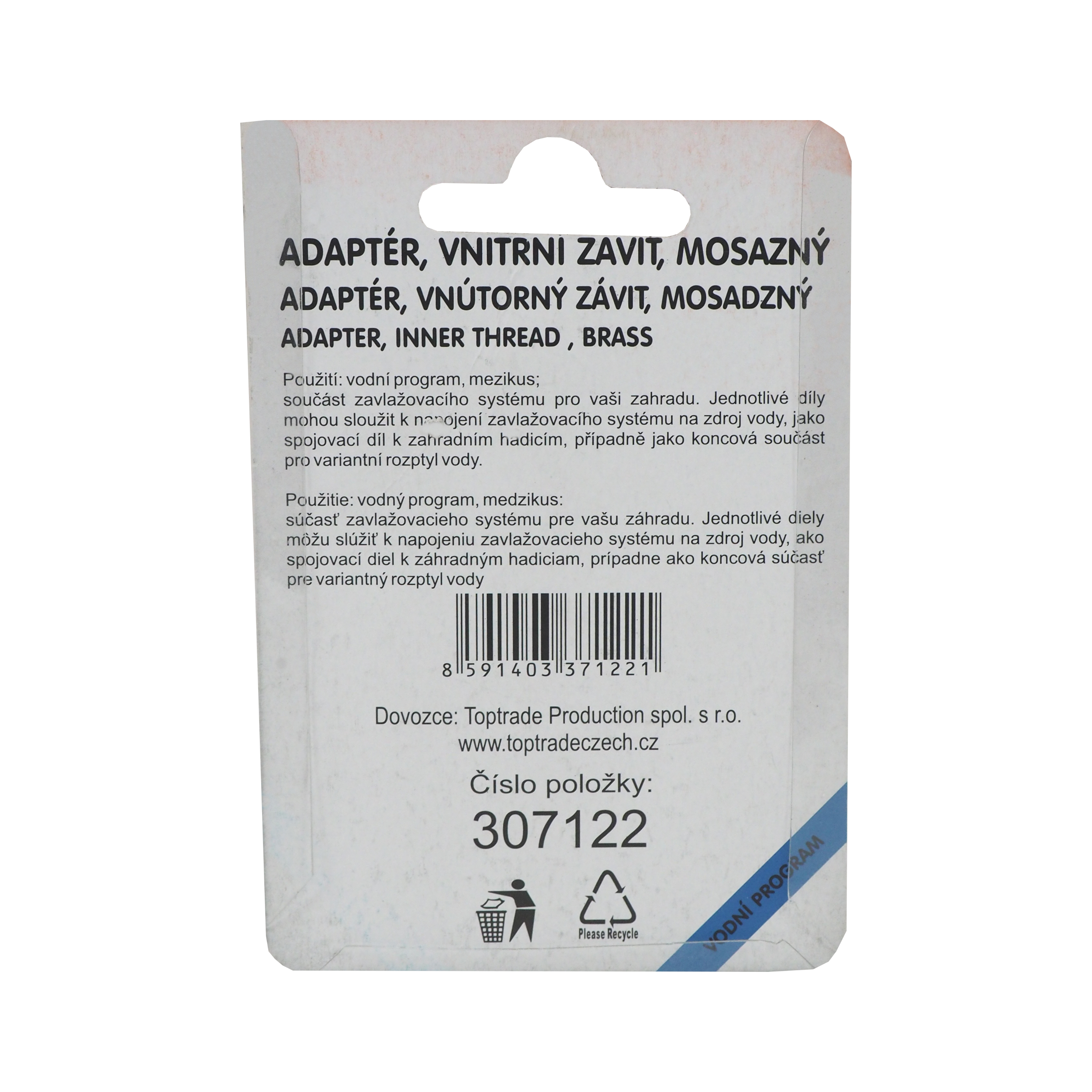 REFLEX adaptér mosazný, vnitřní, 1/2"