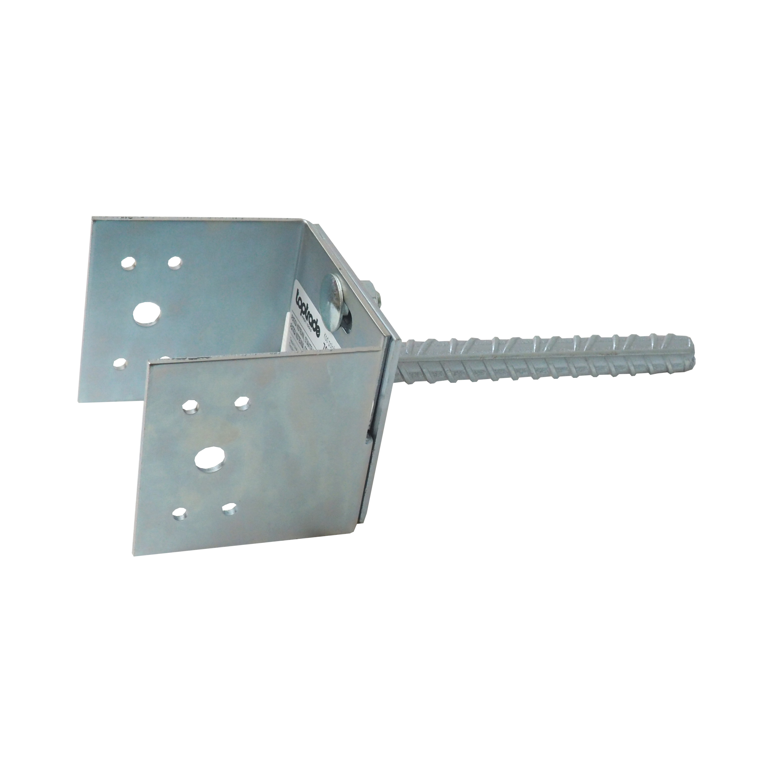 TOPTRADE kotevní U patka stavitelná do betonu 80–150 × 90 mm, pozink 3 mm