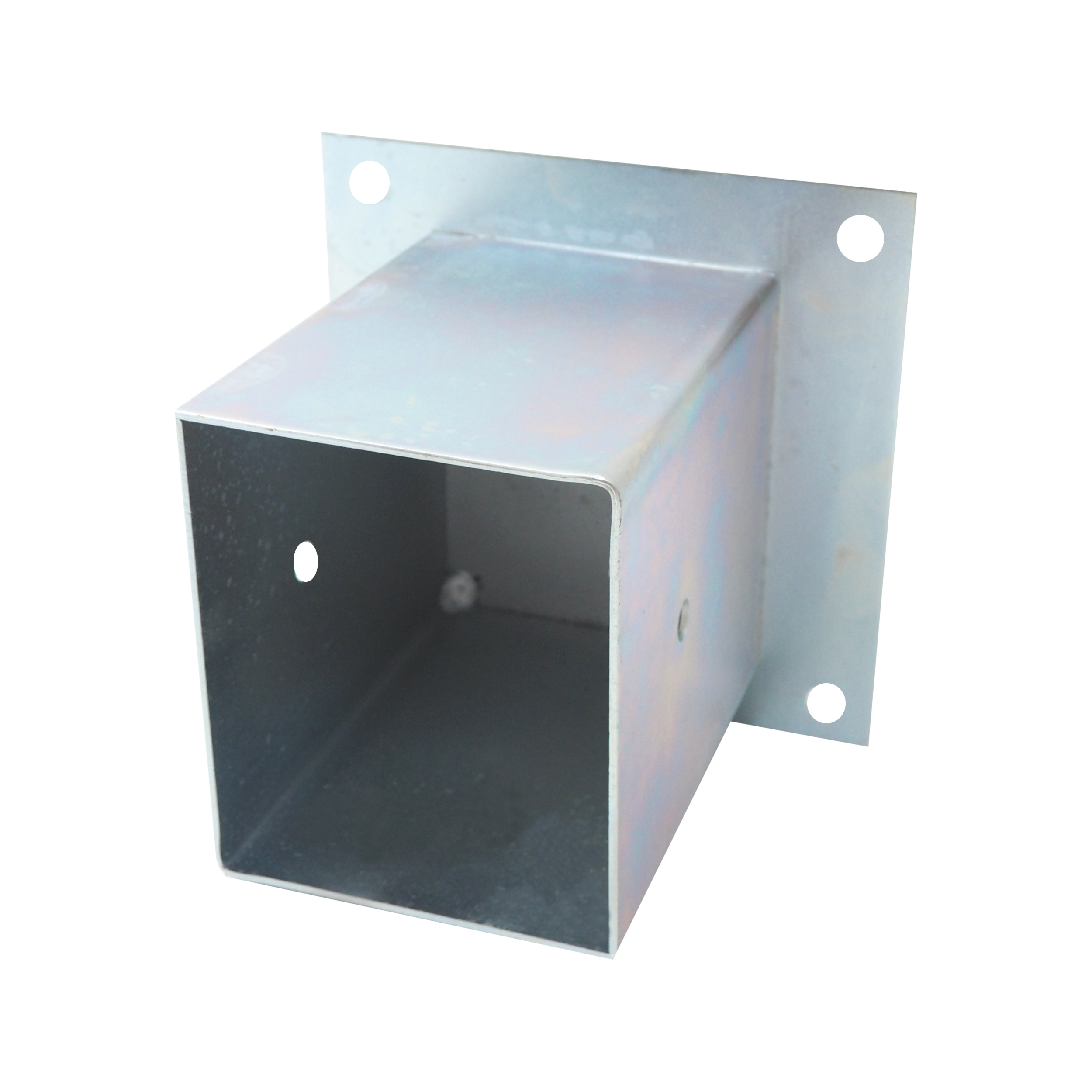 TOPTRADE patka sloupku 100×100 mm, pozink, výška 150 mm – čtvercová základna