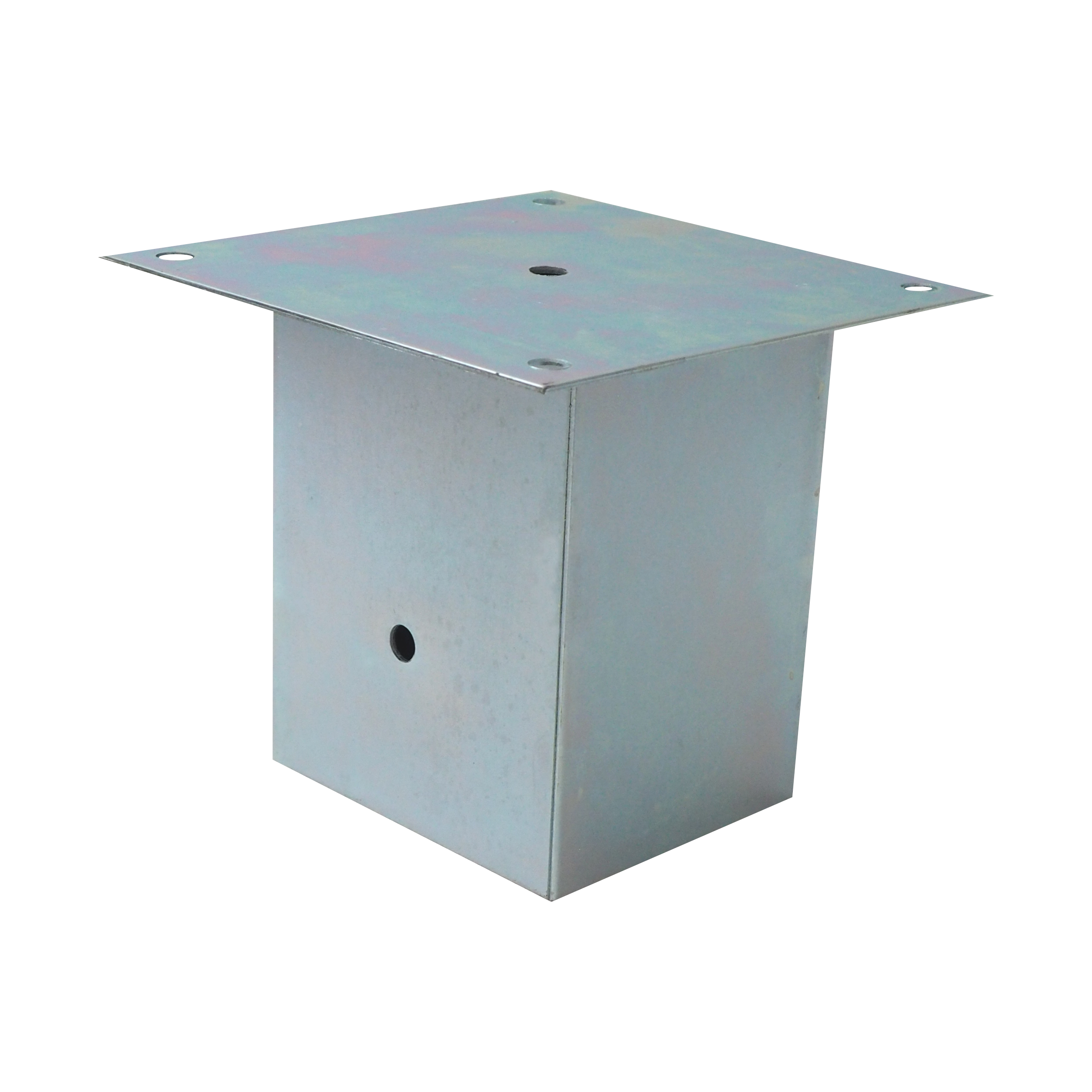 TOPTRADE patka sloupku 100×100 mm, pozink, výška 150 mm – čtvercová základna