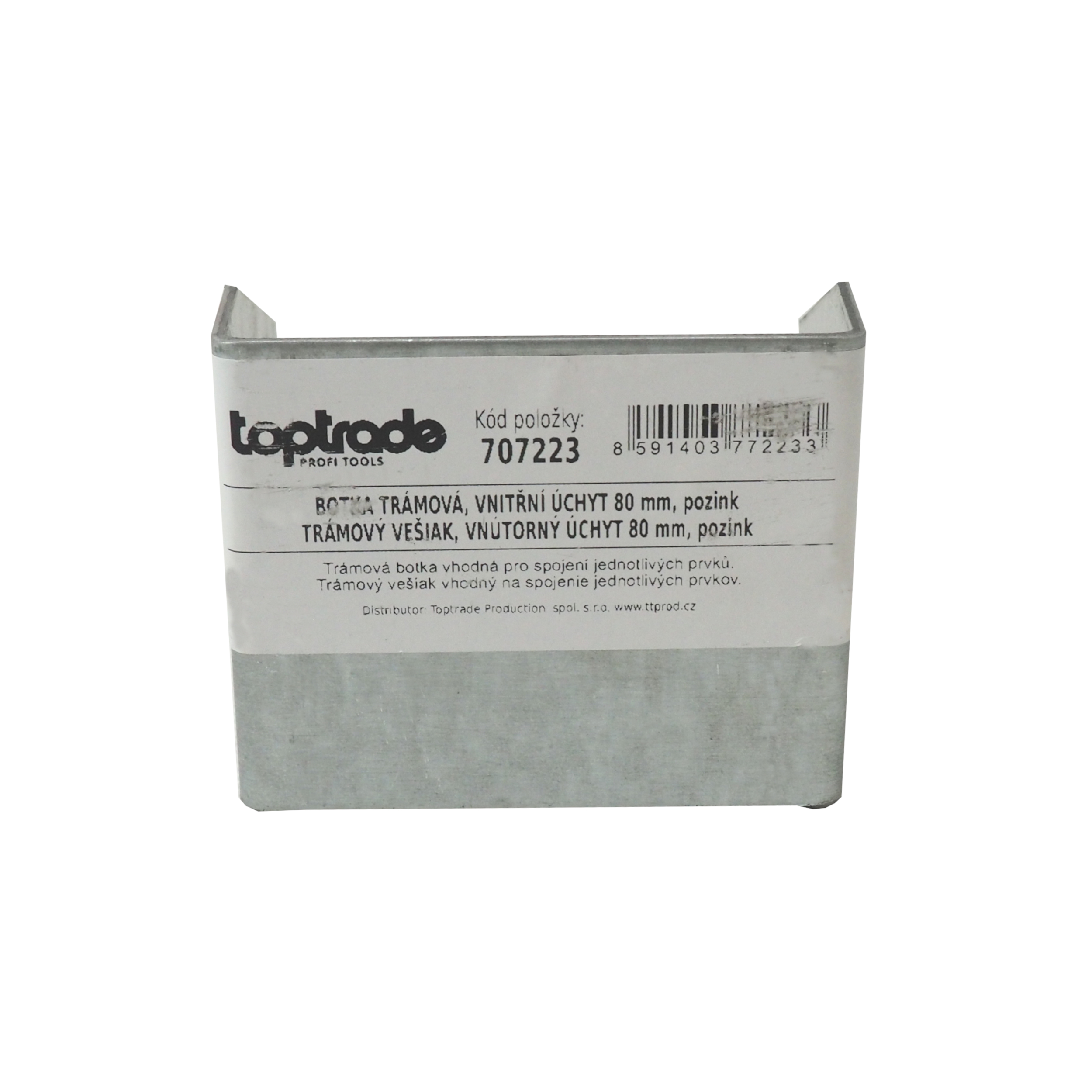 TOPTRADE botka trámová vnitřní 80 mm – pozink, 2 mm