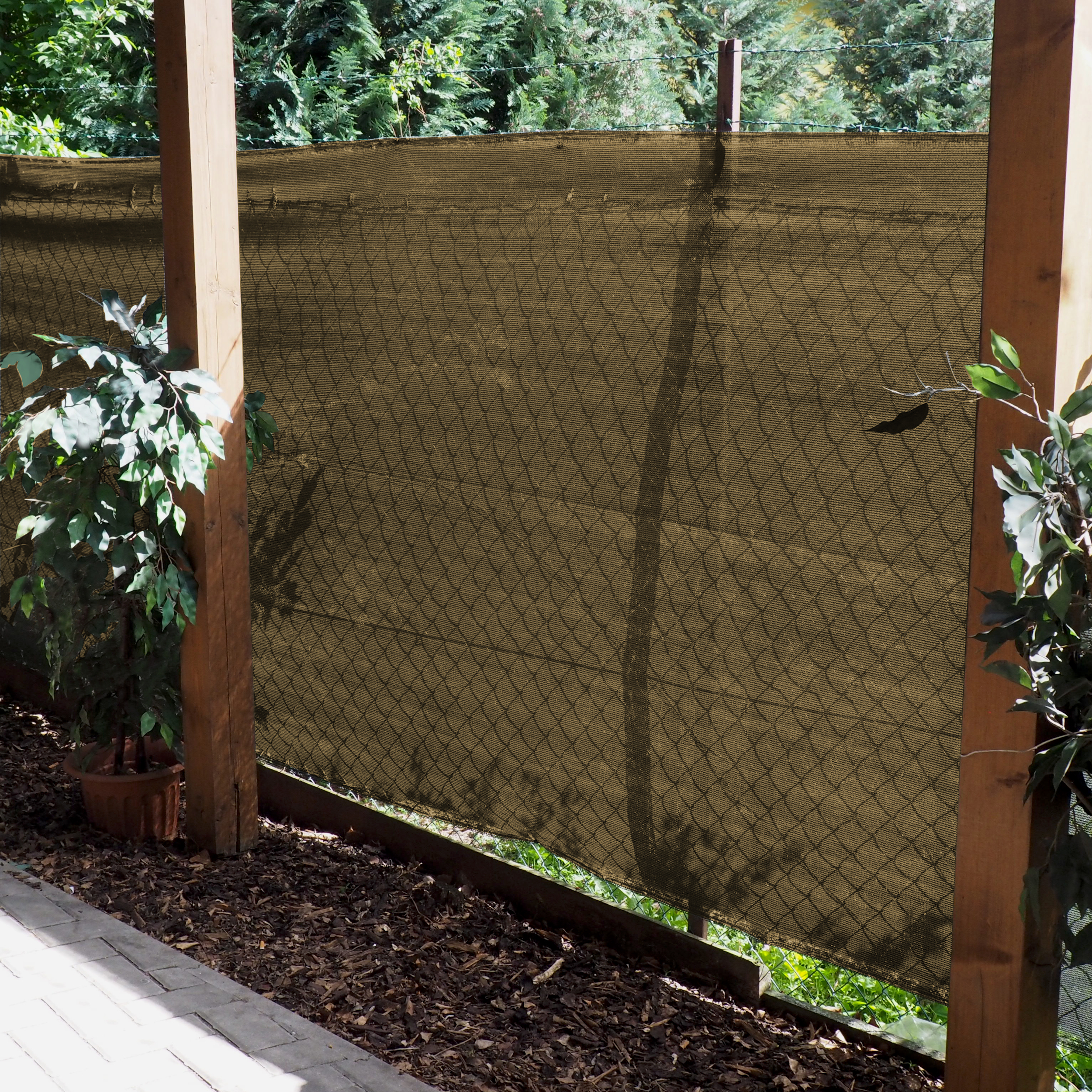 TOPTRADE stínící síť hnědá 1 × 50 m, 150 g/m² (90 %)