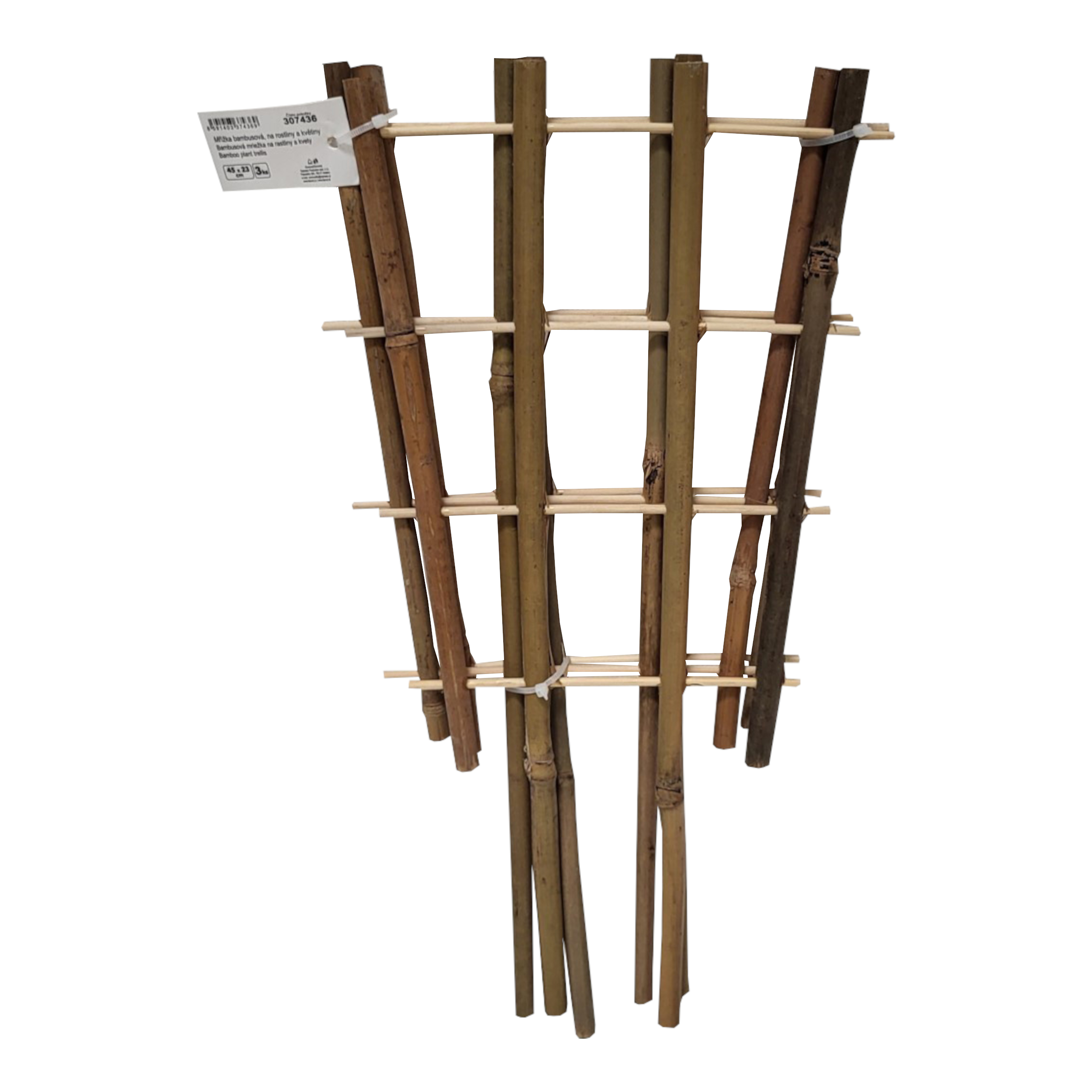 TOPTRADE bambusová mřížka na rostliny 45 × 23 cm – sada 3 ks