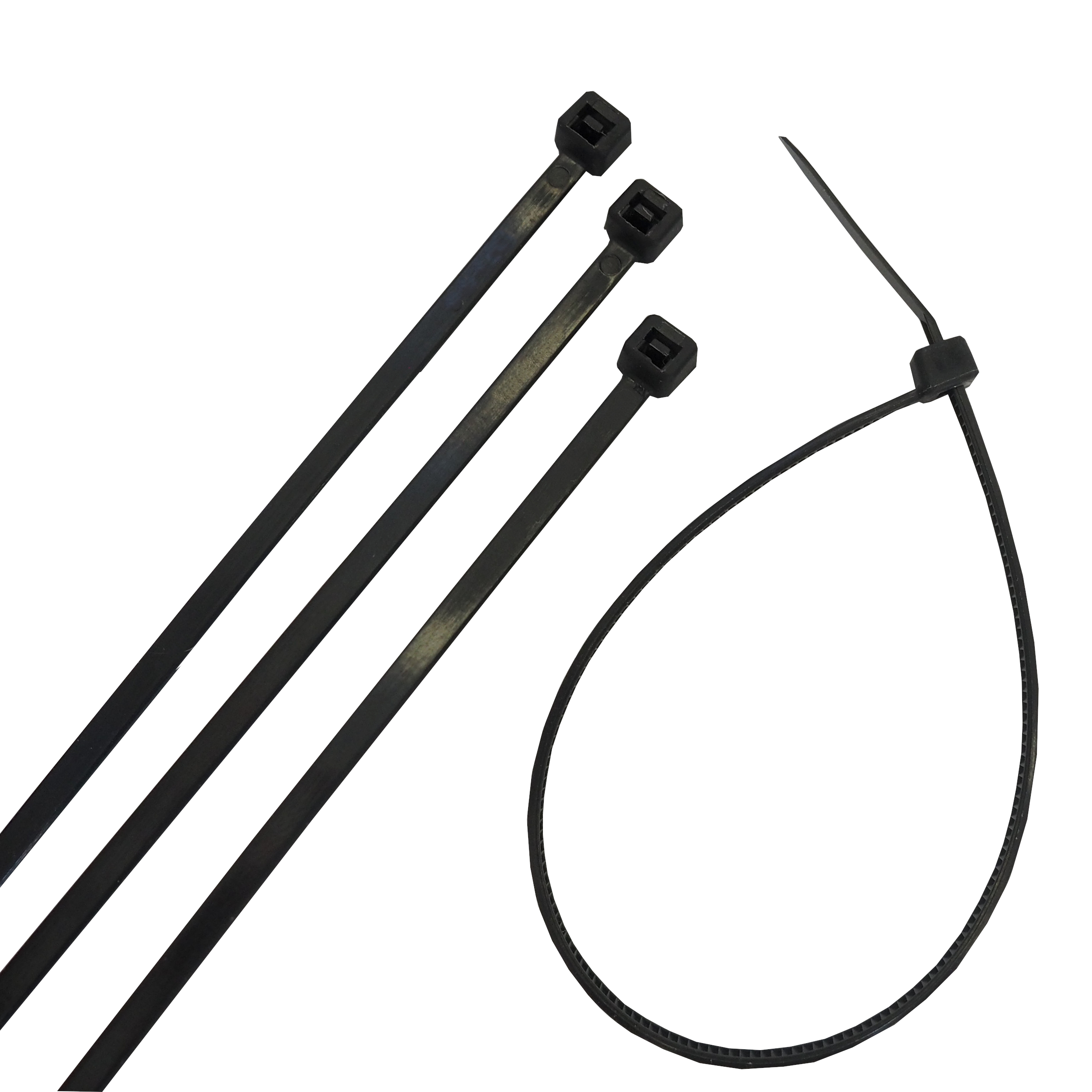TOPTRADE stahovací pásky, černé, 300 × 4,8 mm, 50 ks