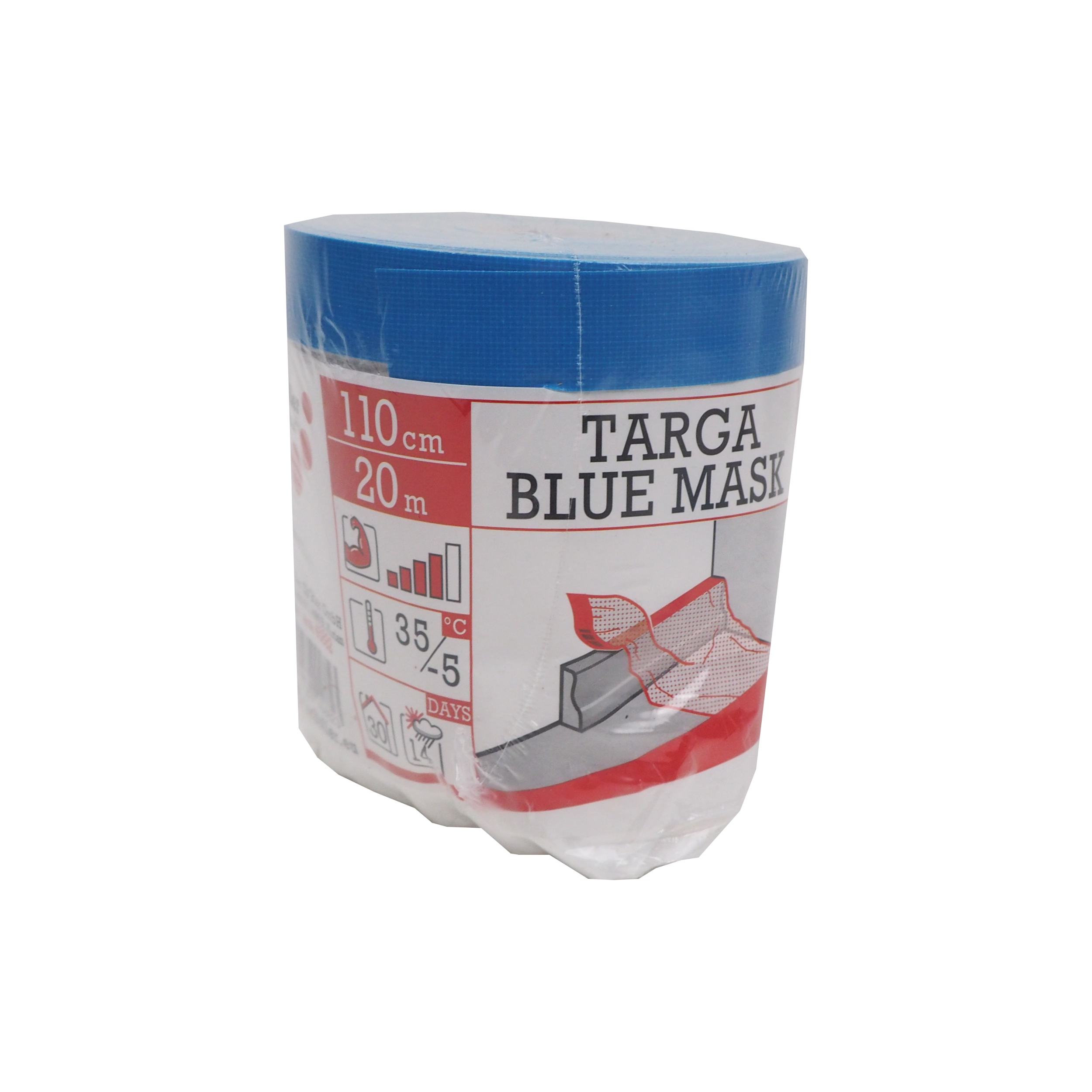 Targa Blue Mask – maskovací páska se zakrývací fólií 110 cm × 20 m