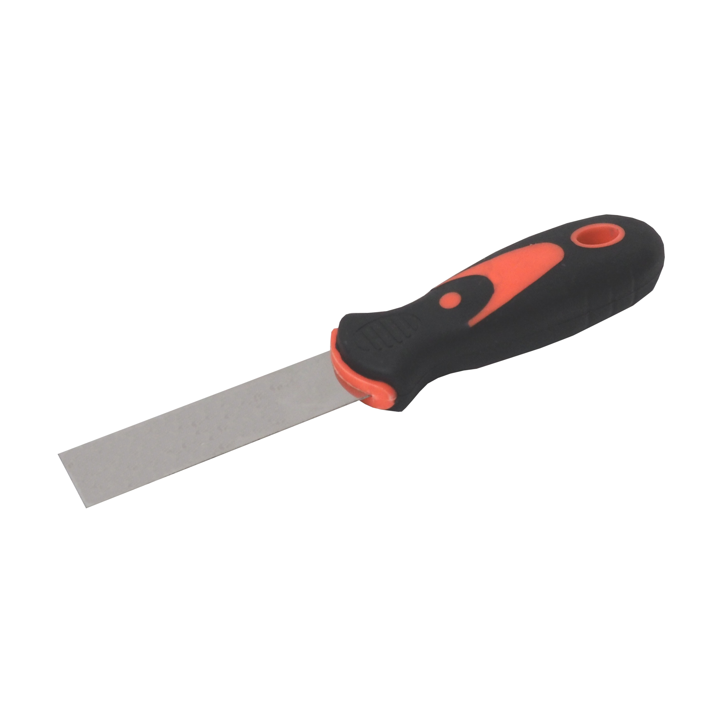 TOPTRADE špachtle nerezová 30 mm, ergonomická gumová rukojeť – profi
