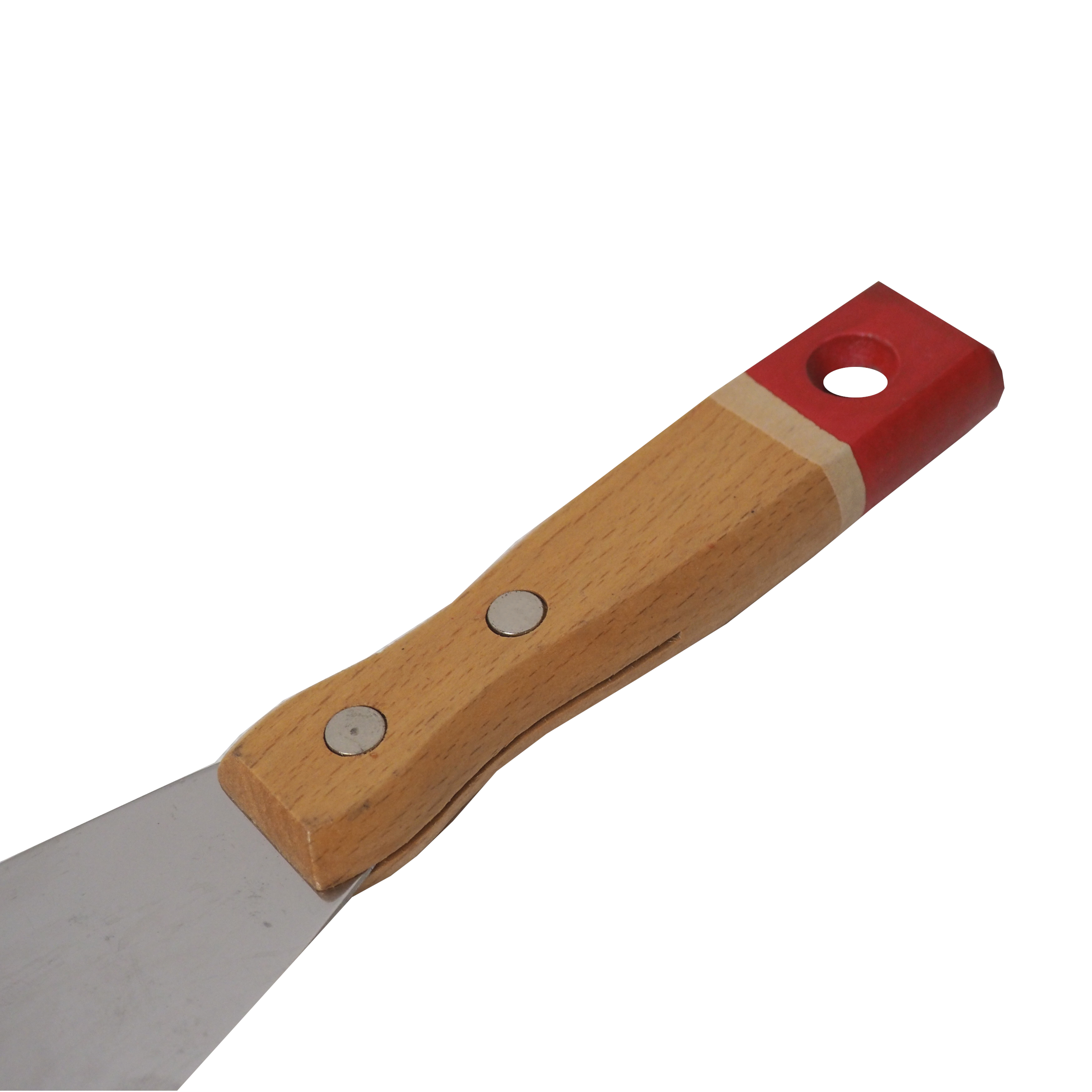 TOPTRADE špachtle nerezová 80 mm s dřevěnou nýtovanou rukojetí