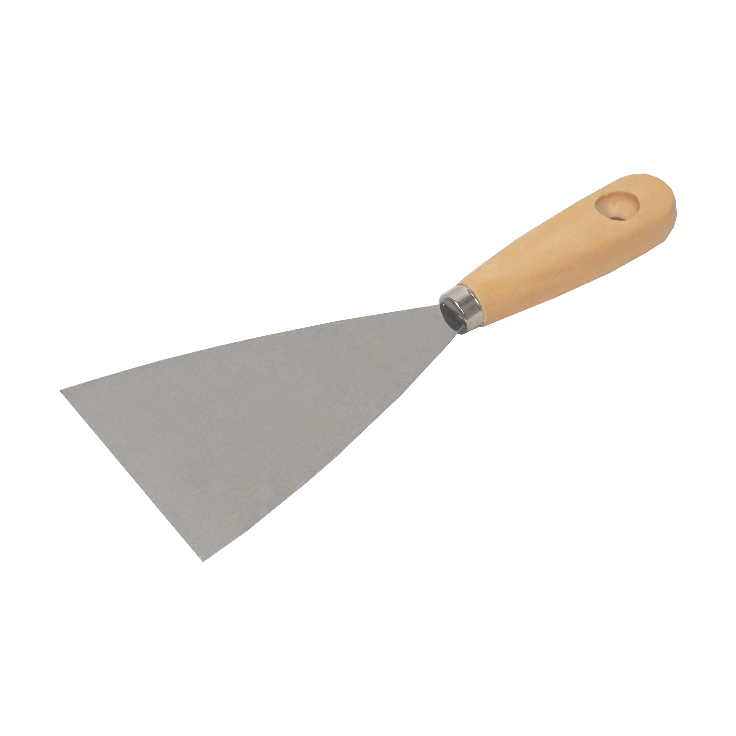 TOPTRADE špachtle ocelová s dřevěnou rukojetí, 100 mm