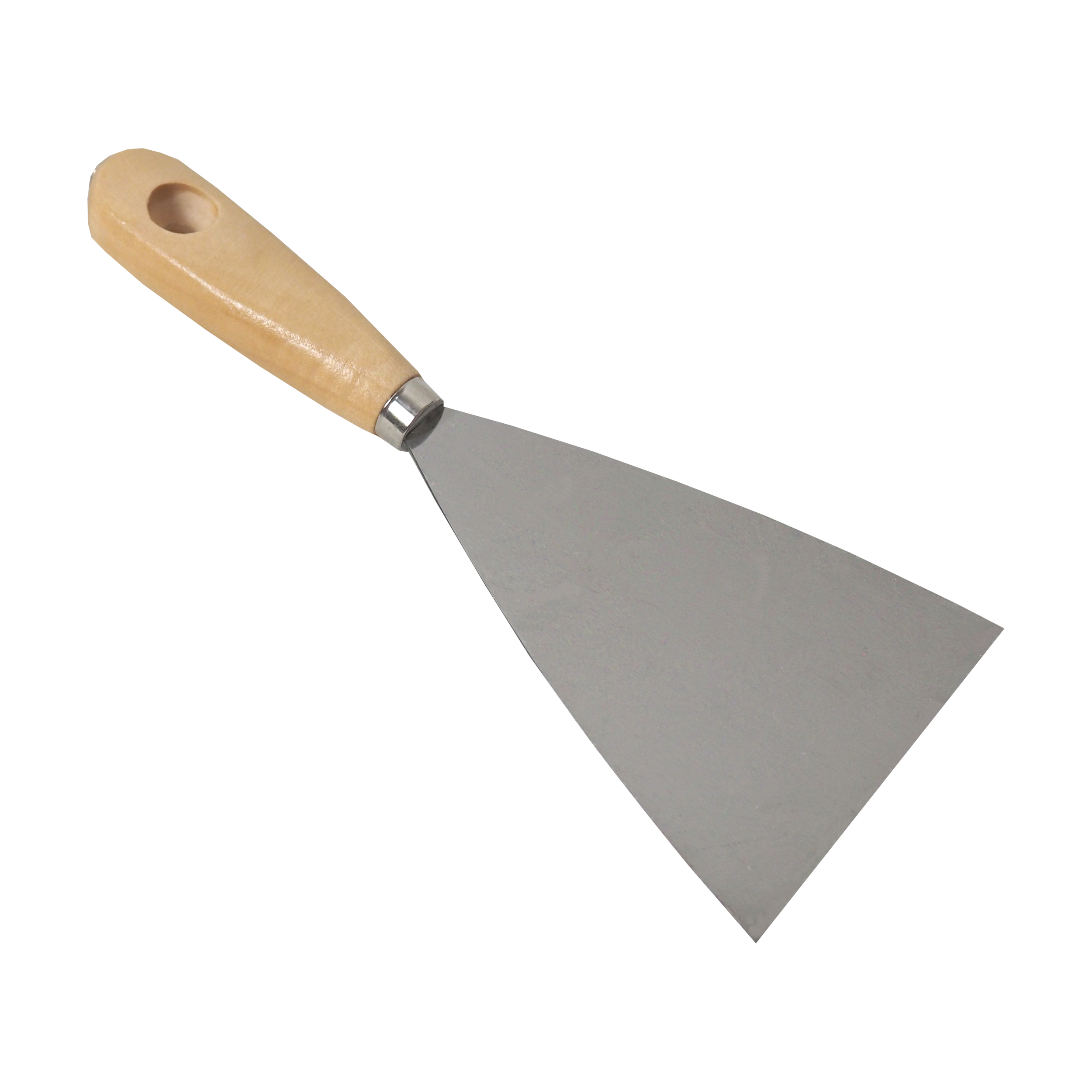 TOPTRADE špachtle ocelová s dřevěnou rukojetí, 100 mm