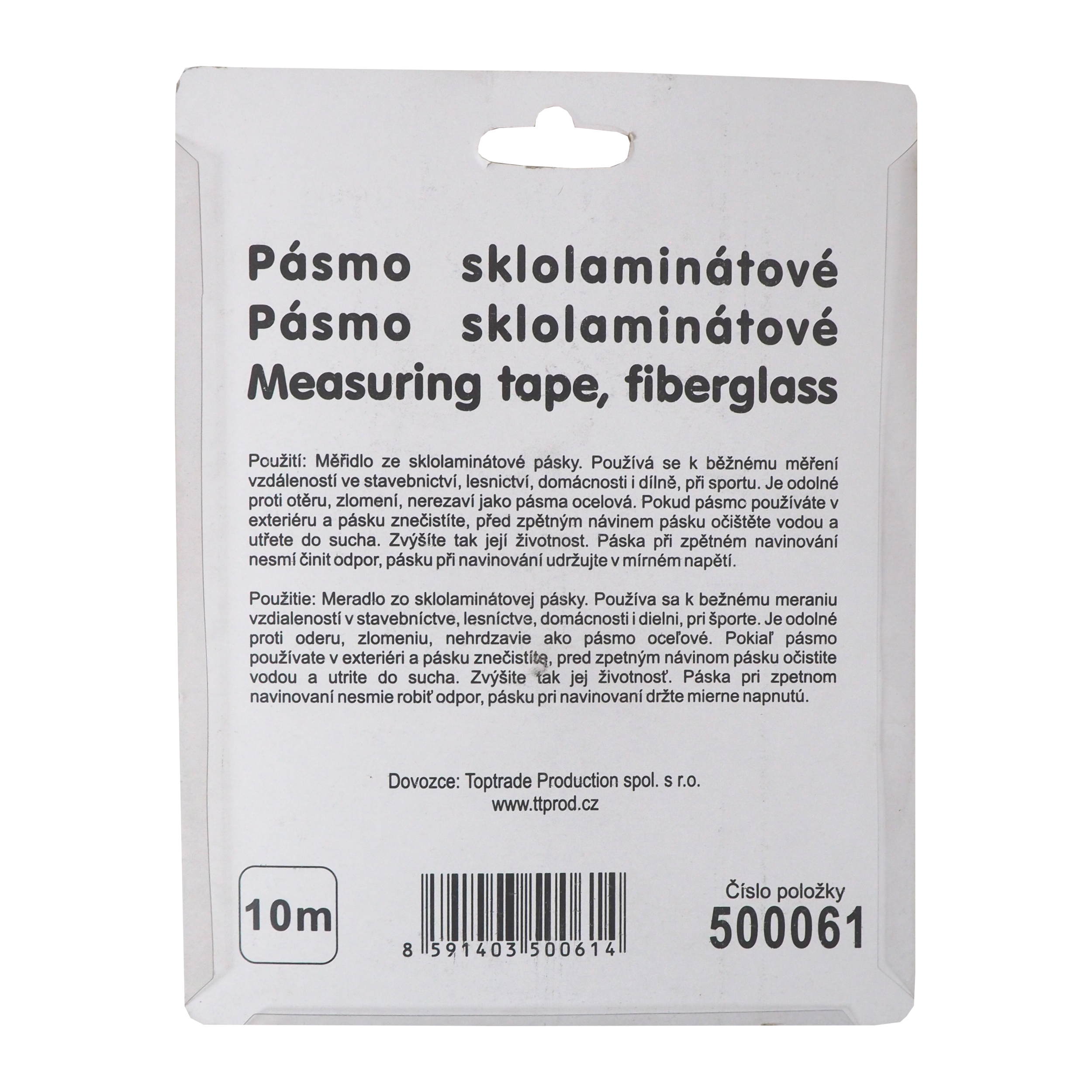 TOPTRADE pásmo sklolaminátové 13 mm x 10 m