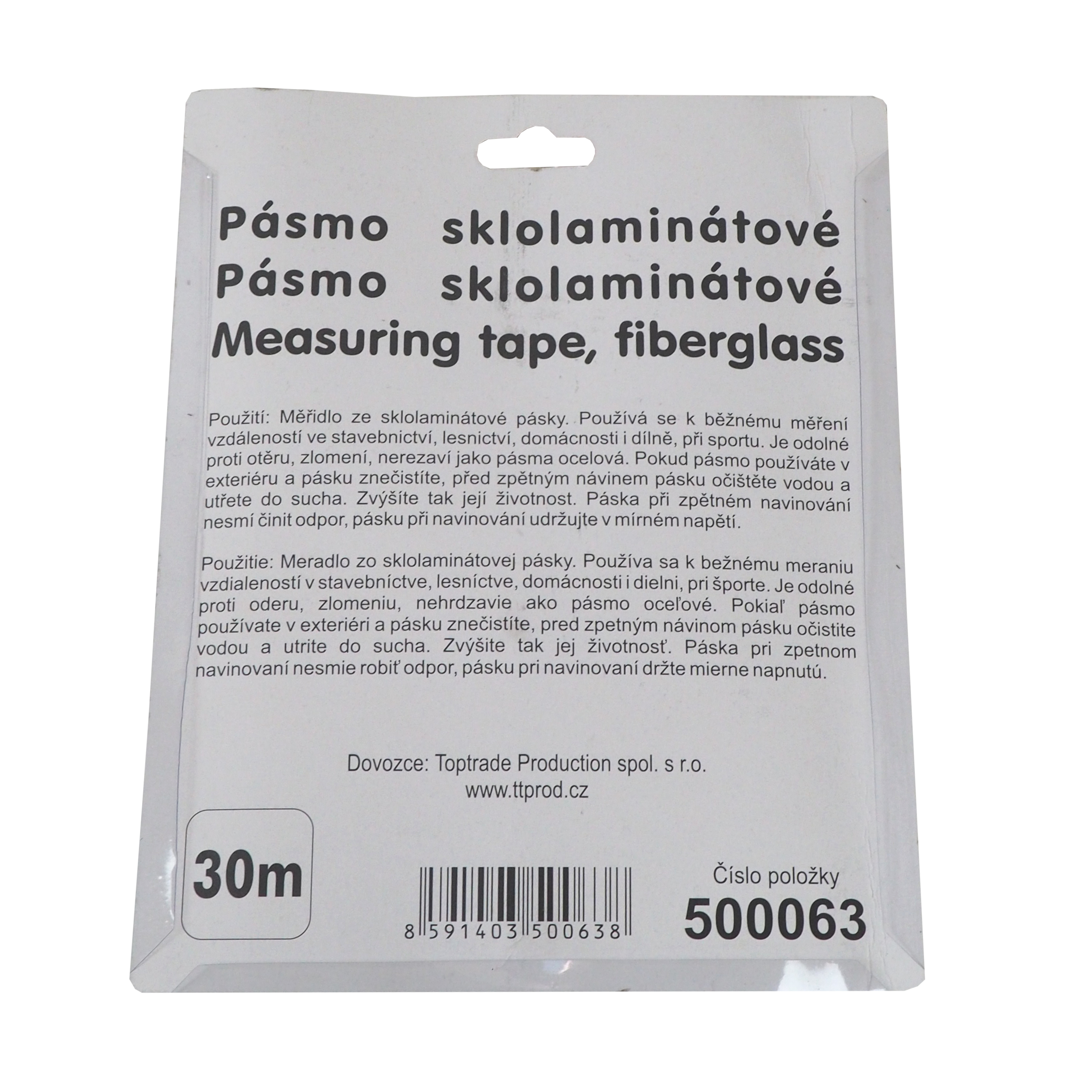 TOPTRADE pásmo sklolaminátové 13 mm × 30 m