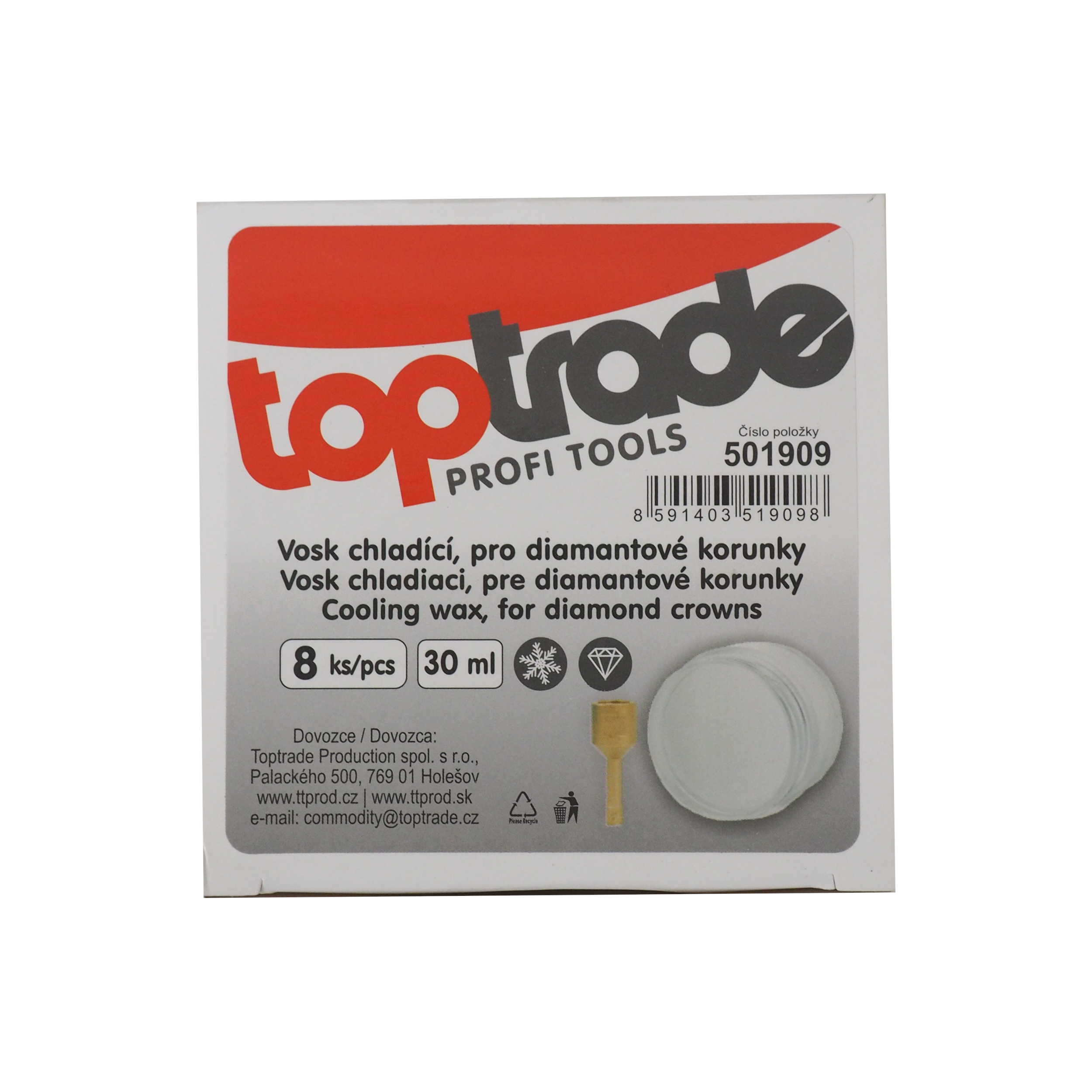 TOPTRADE chladicí vosk pro diamantové korunky 30 ml