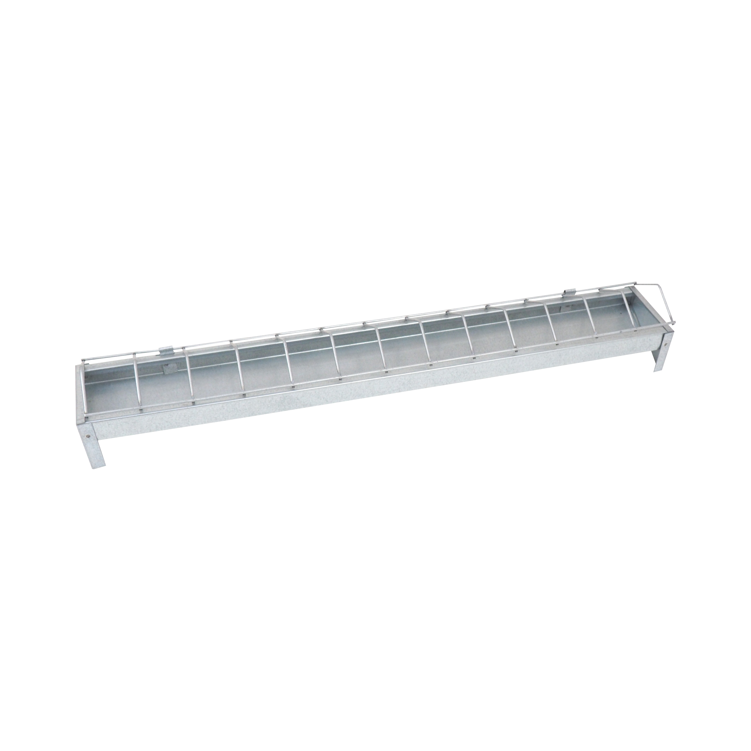 TOPTRADE žlabové krmítko pro drůbež, pozink, sklopná mřížka, 750 mm