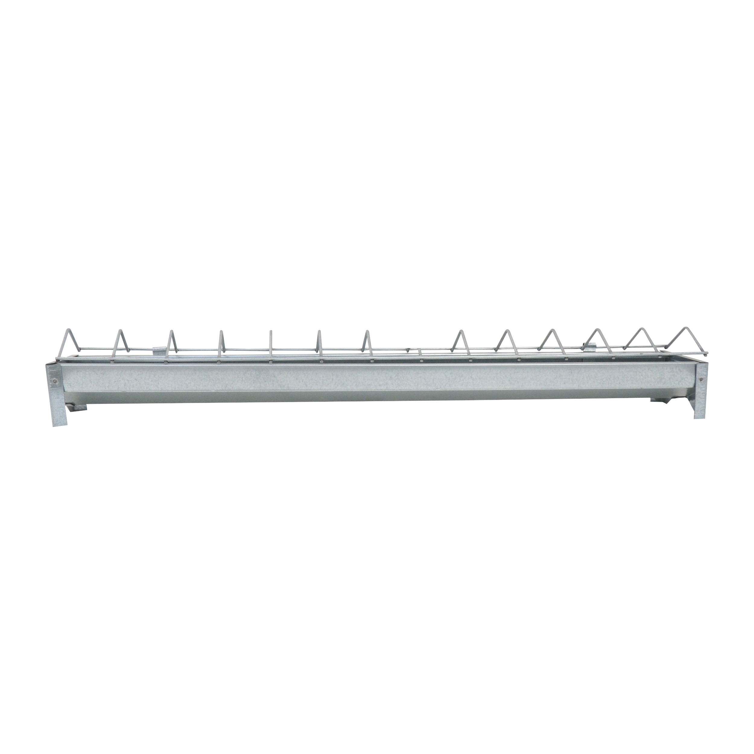 TOPTRADE žlabové krmítko pro drůbež, pozink, sklopná mřížka, 750 mm