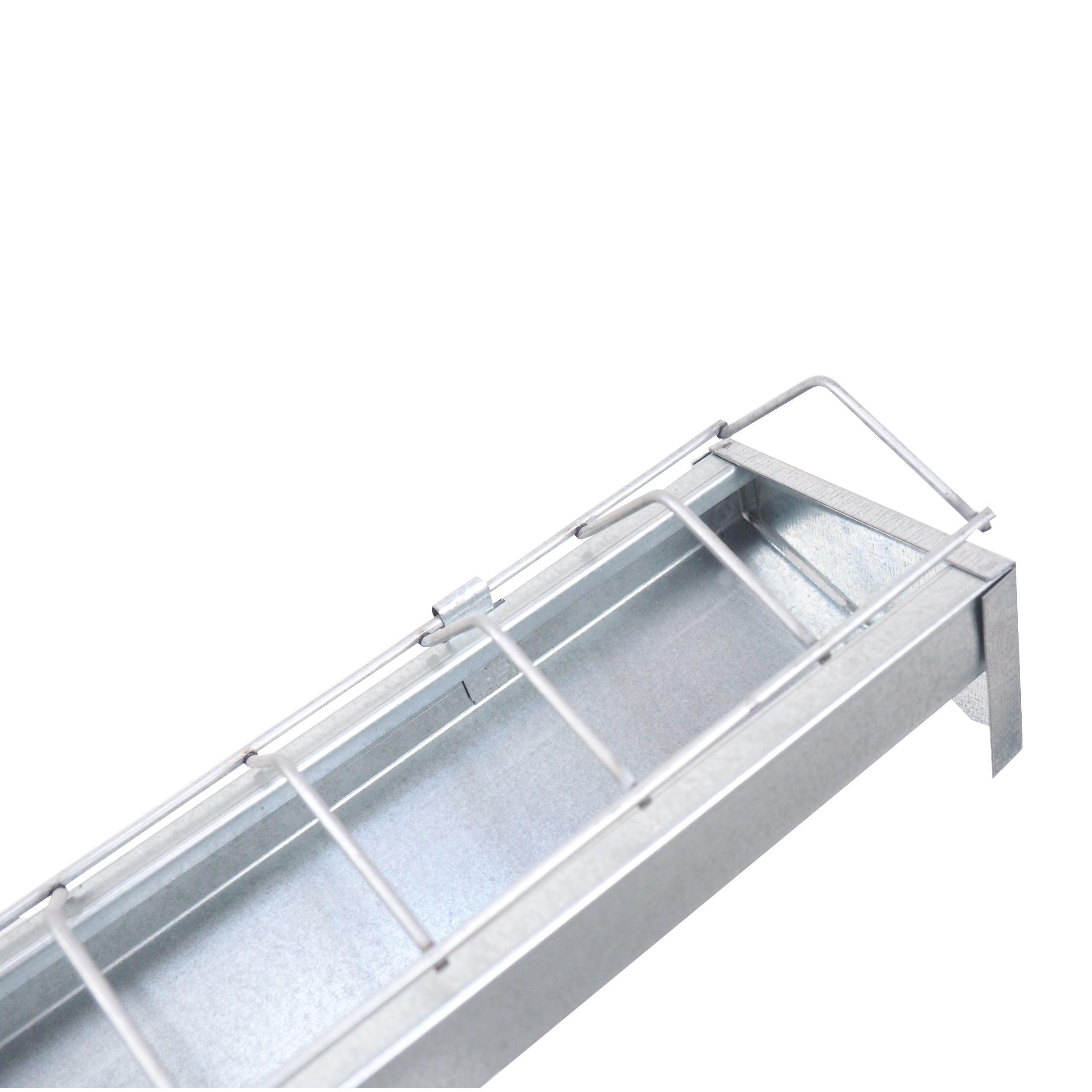 TOPTRADE žlabové krmítko pro drůbež, pozink, sklopná mřížka, 750 mm