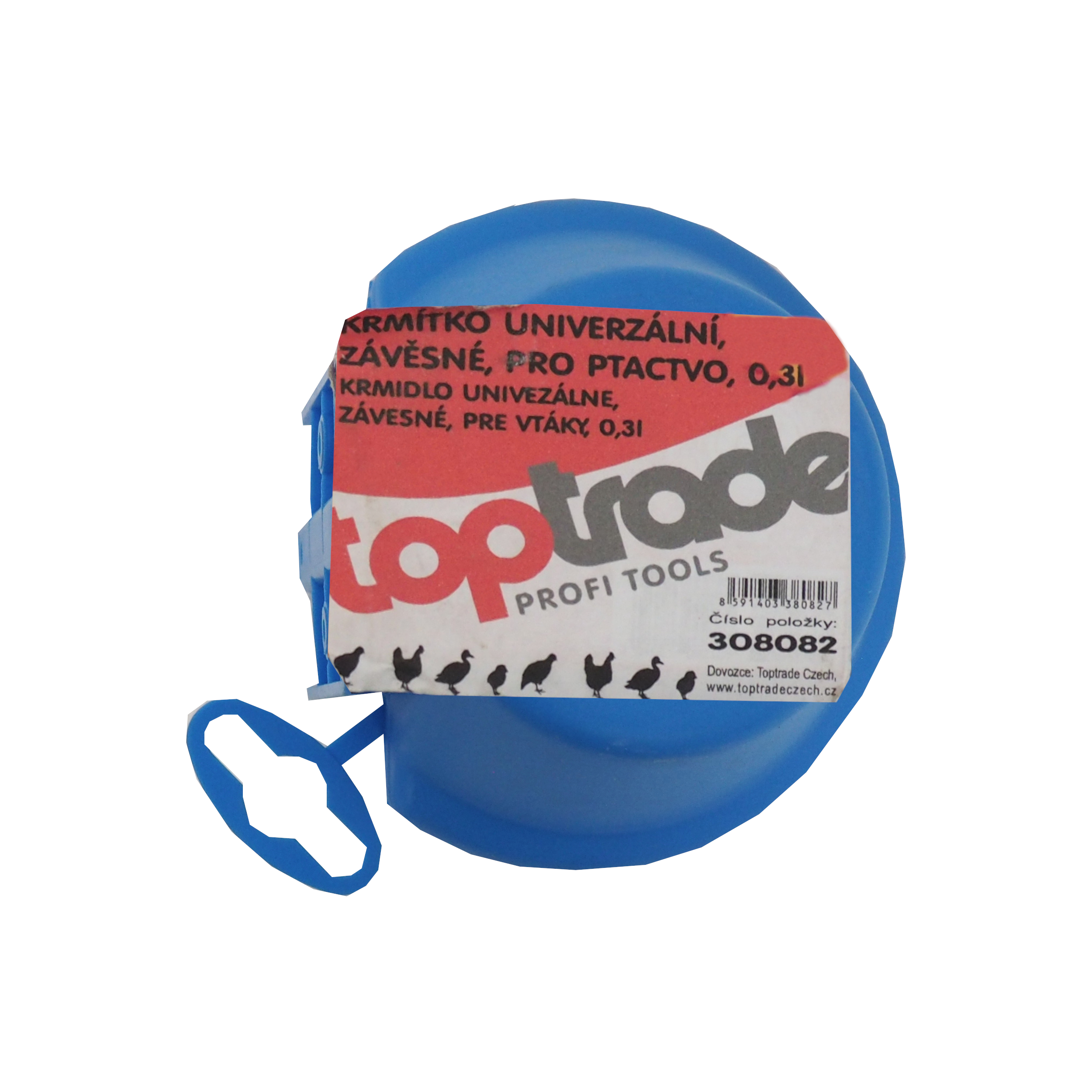 TOPTRADE krmítko pro ptactvo plastové, závěsné, výsuvné, 0,3 l