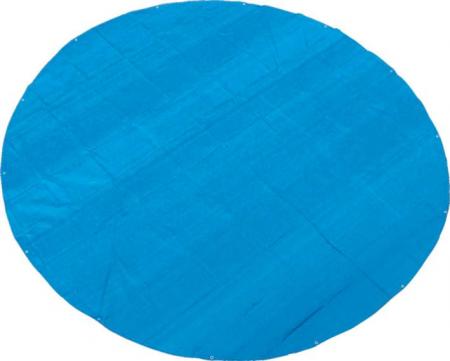 TOPTRADE krycí plachta kulatá Ø 3,6 m, modro-zelená, profi (Kovová oka po 1 m, zažehlený okraj, UV ochrana)