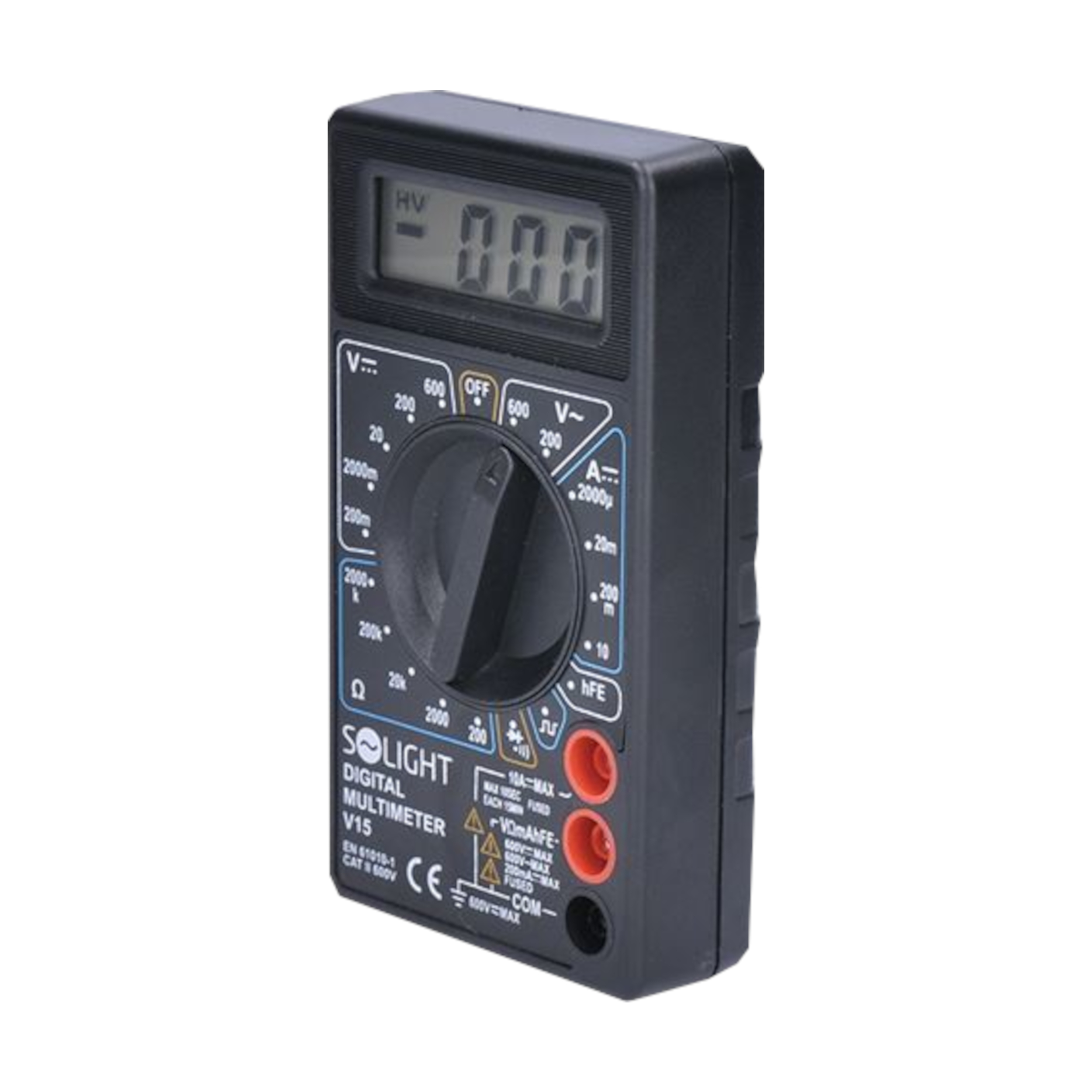 Digitální multimetr DC/AC 200 mV–600 V, 10 A – test diody, bzučák